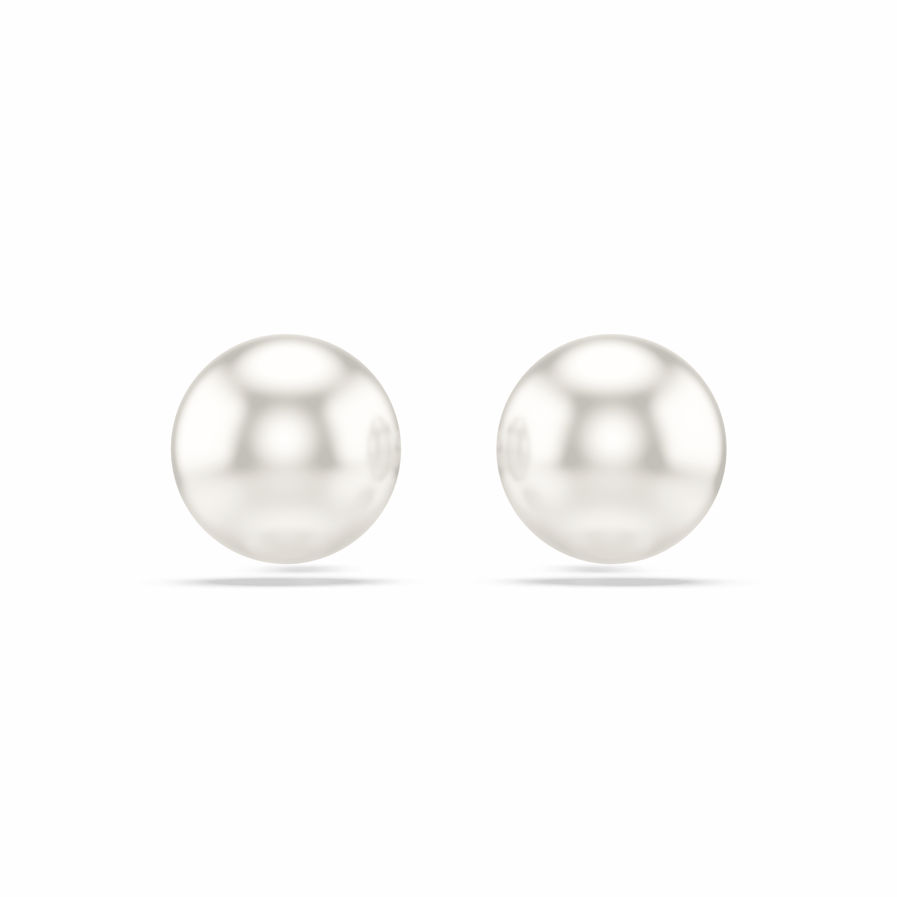 Swarovski Matrix stud earrings, Crystal pearl, White, Rhodium plated — article 5747752