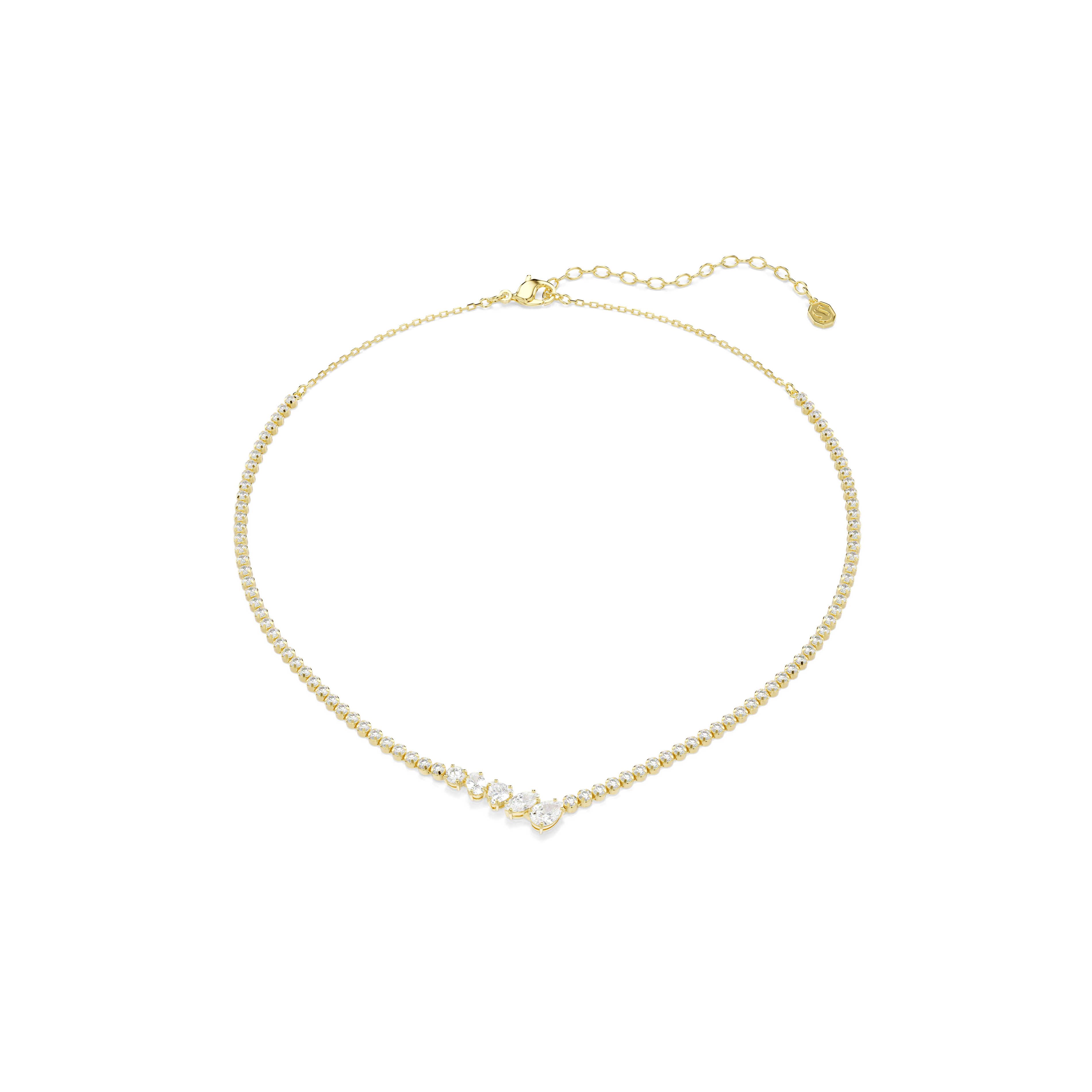Swarovski Mesmera necklace, Mixed cuts, White, 18K gold finish — article 5747931