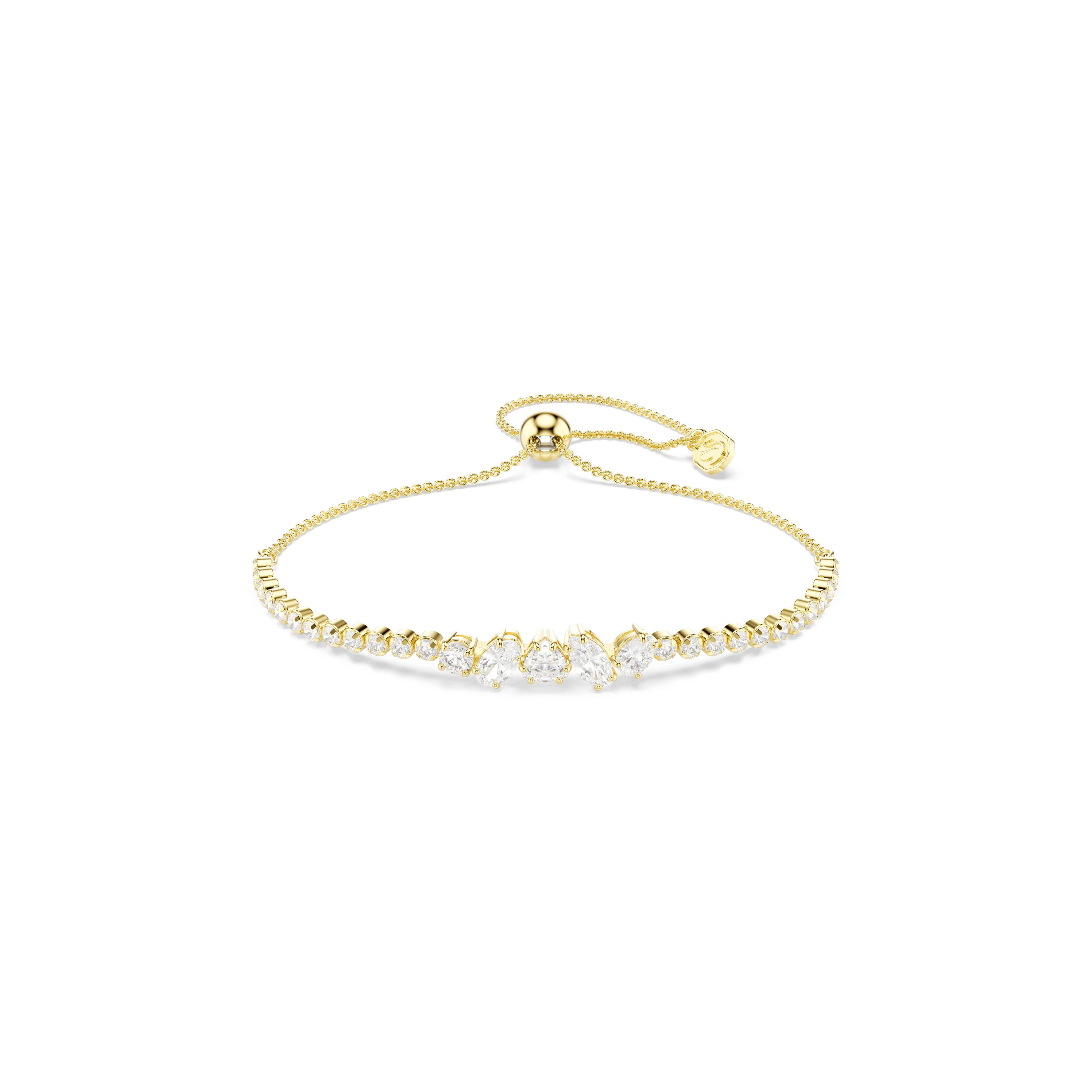 Swarovski Mesmera bracelet, Mixed cuts, White, 18K gold finish — article 5747939