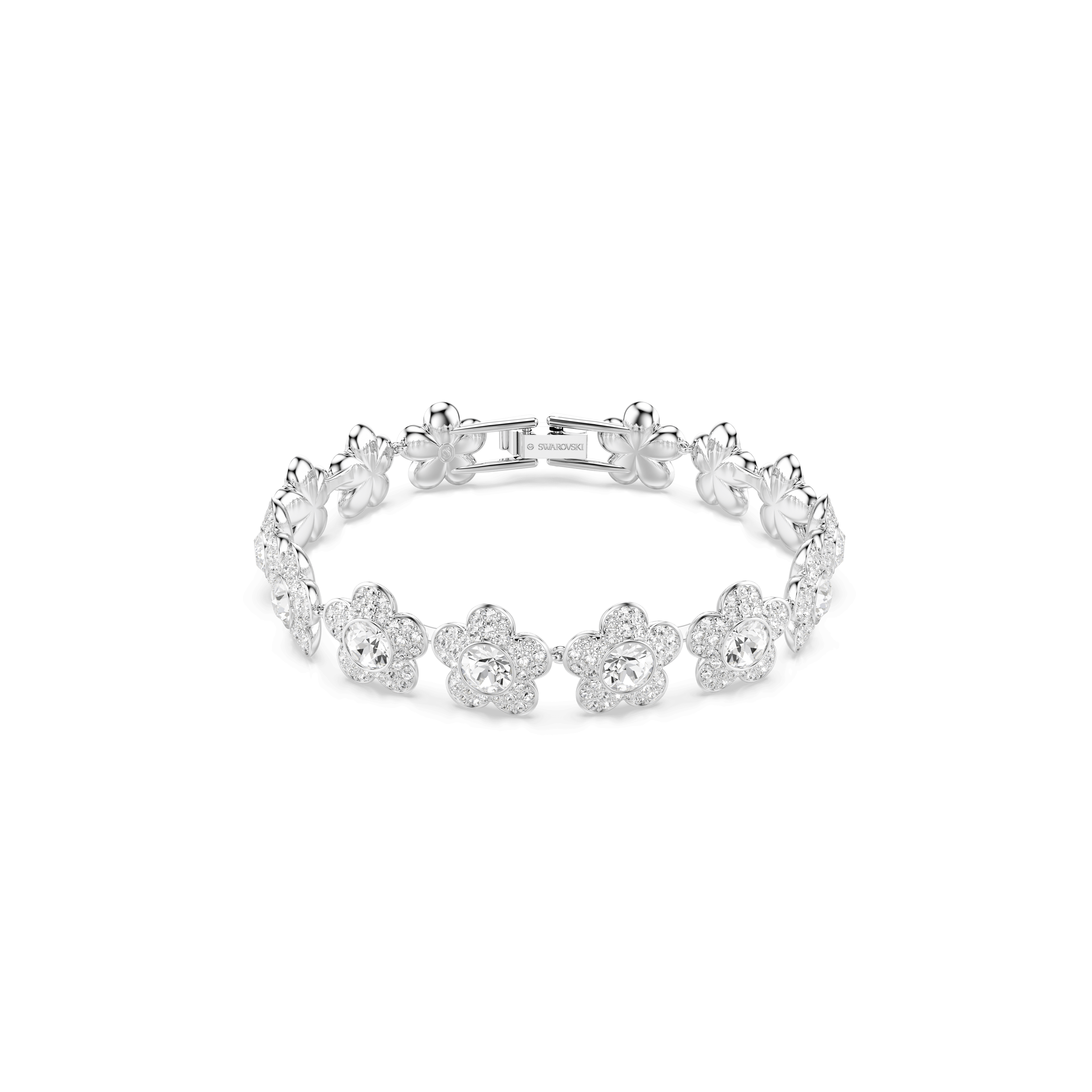 Swarovski Ariana Grande x Swarovski bracelet, Round cut, Flower, White, Rhodium plated — article 5749182