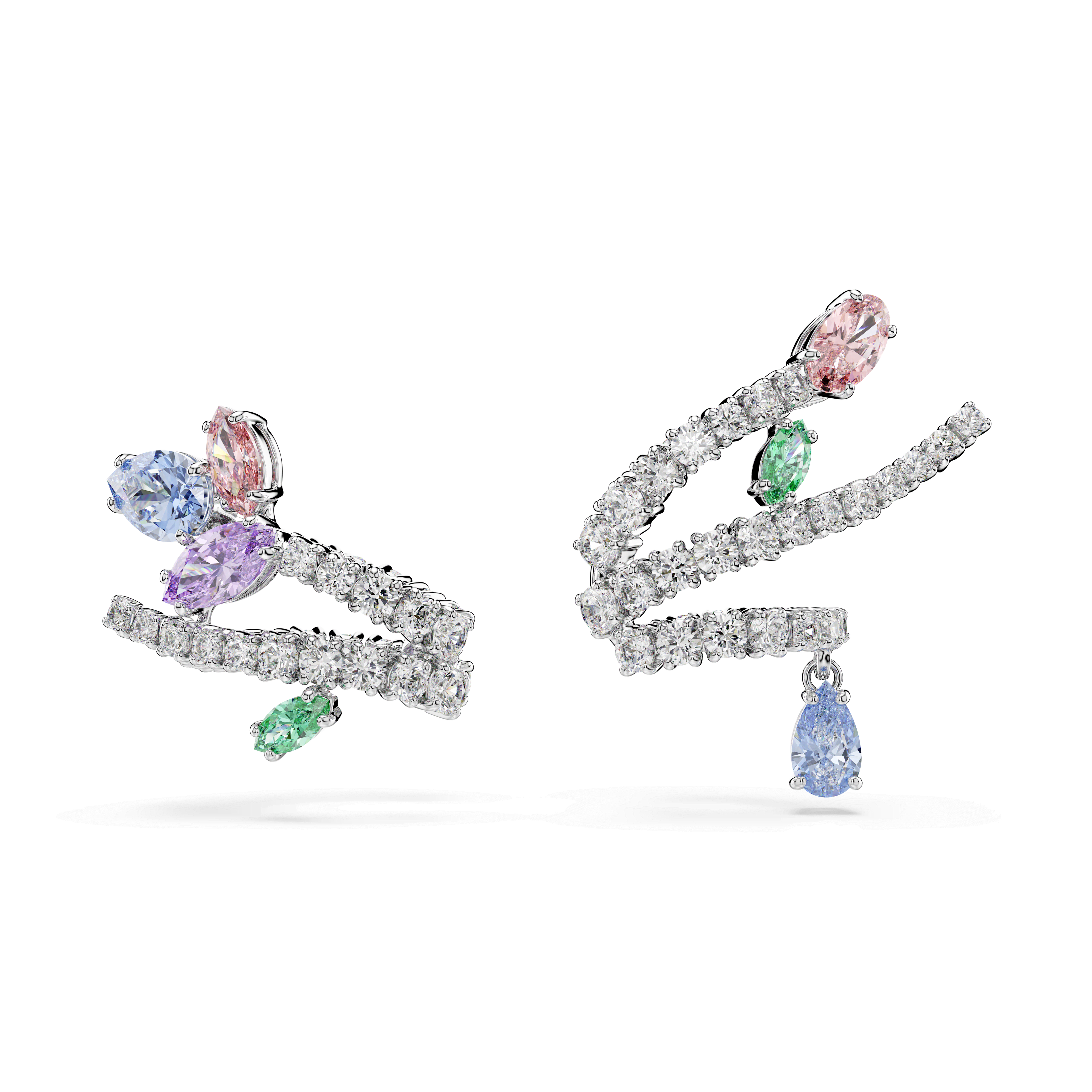 Swarovski Ariana Grande x Swarovski ear cuffs, Mixed cuts, Multicolored, Rhodium plated — article 5749184