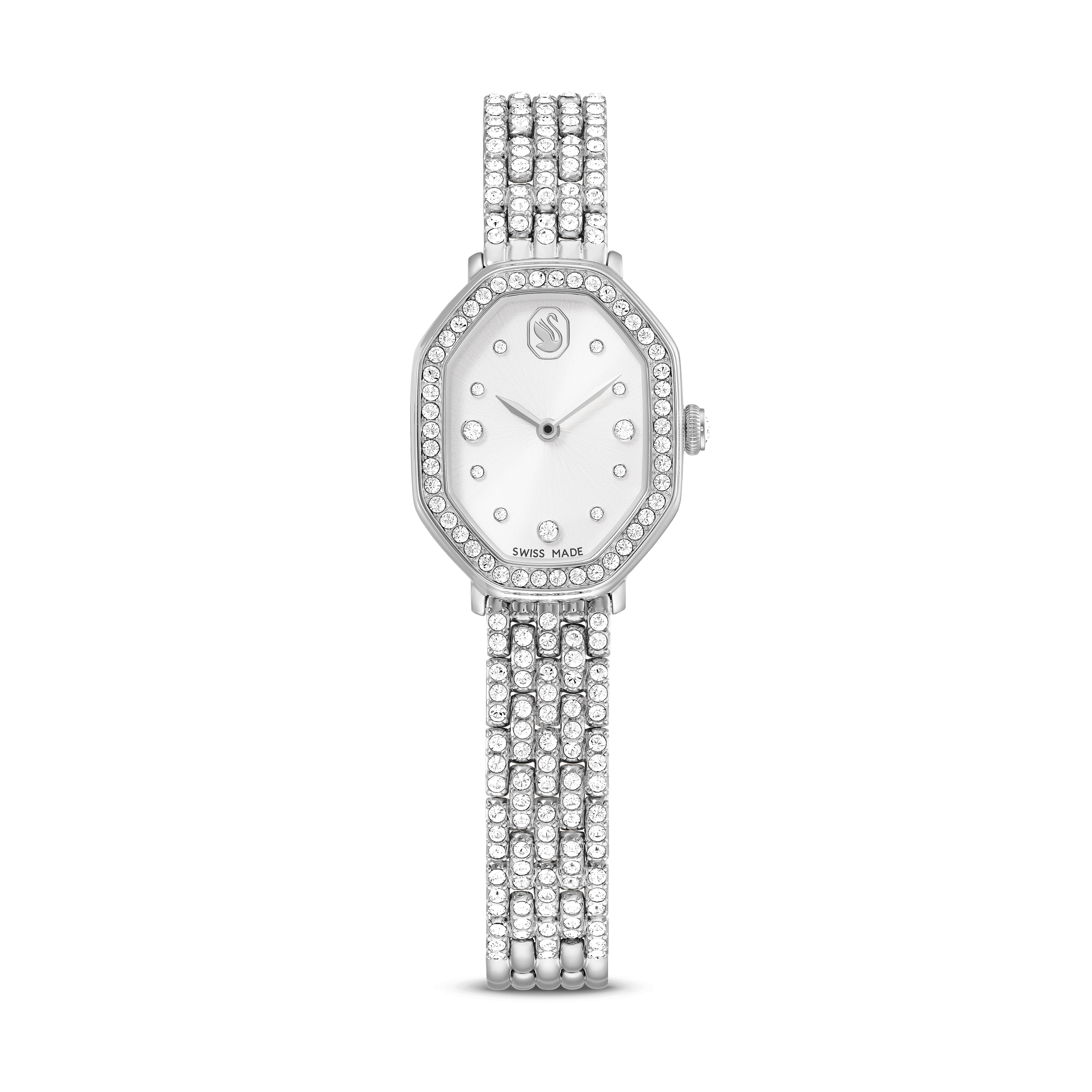 Swarovski Dextera octagon watch, Swiss Made, Metal bracelet, Silver tone, Stainless steel — article 5749451