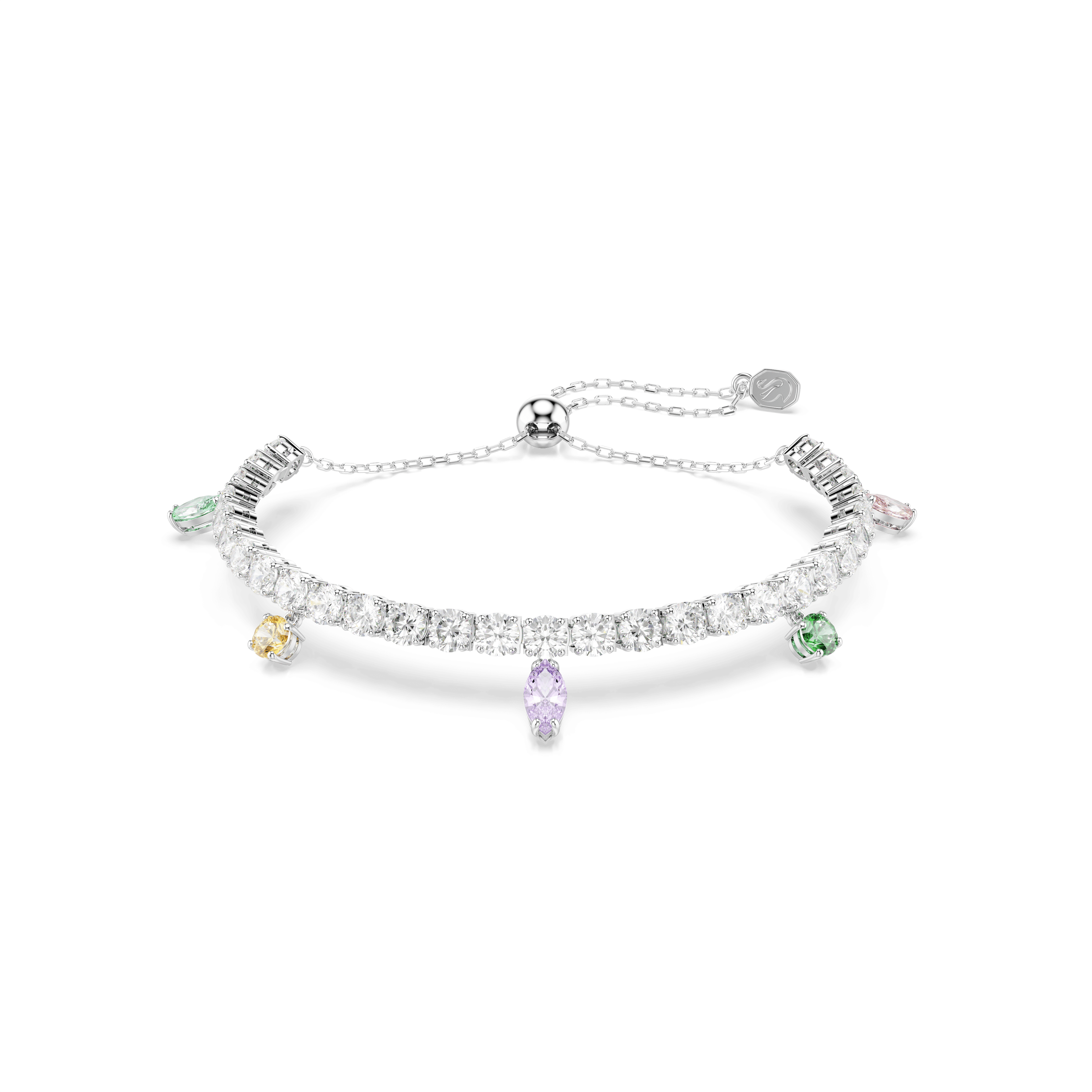 Swarovski Ariana Grande x Swarovski Tennis bracelet, Mixed cuts, Multicolored, Rhodium plated — article 5750493