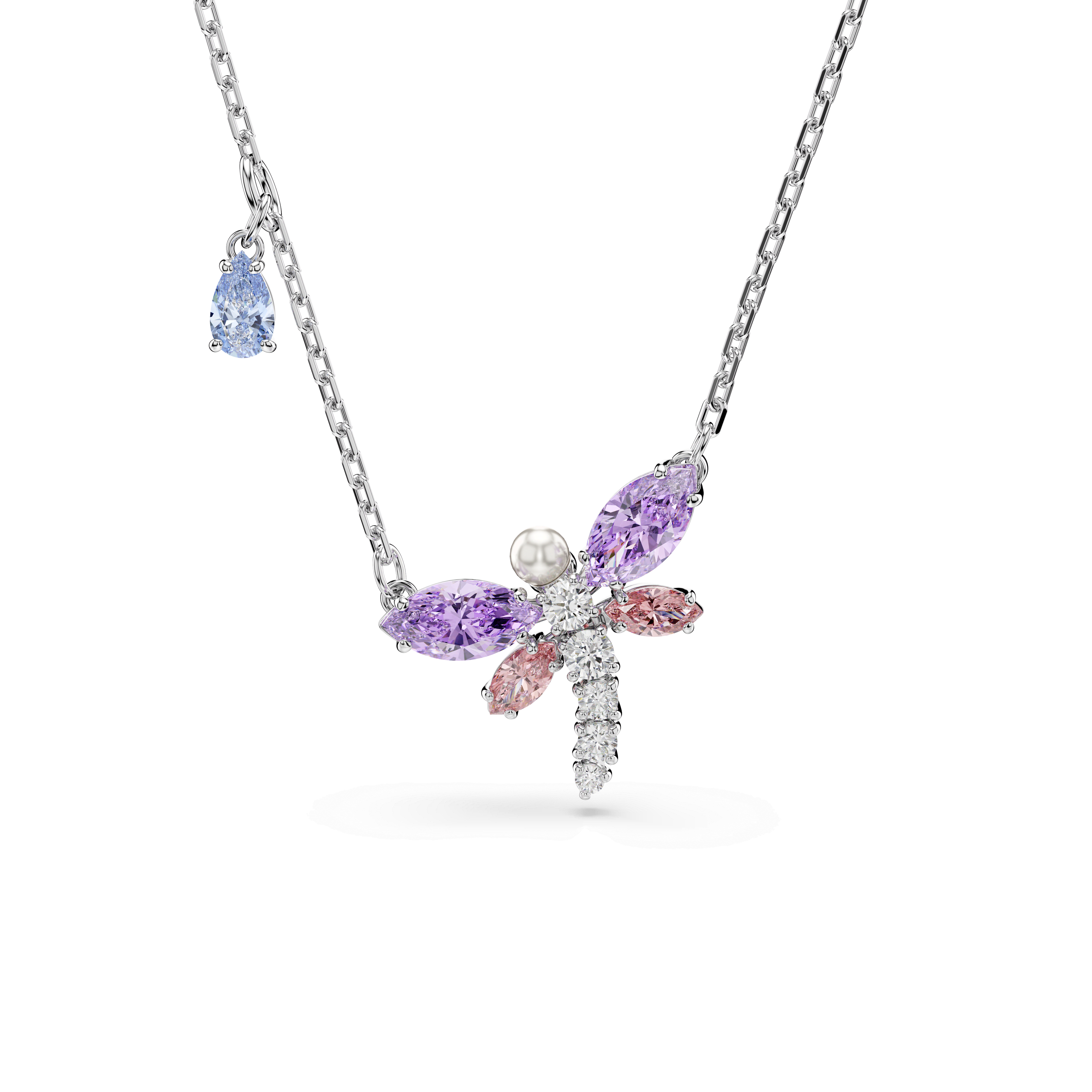 Swarovski Ariana Grande x Swarovski pendant, Mixed cuts, Dragonfly, Multicolored, Rhodium plated — article 5750496