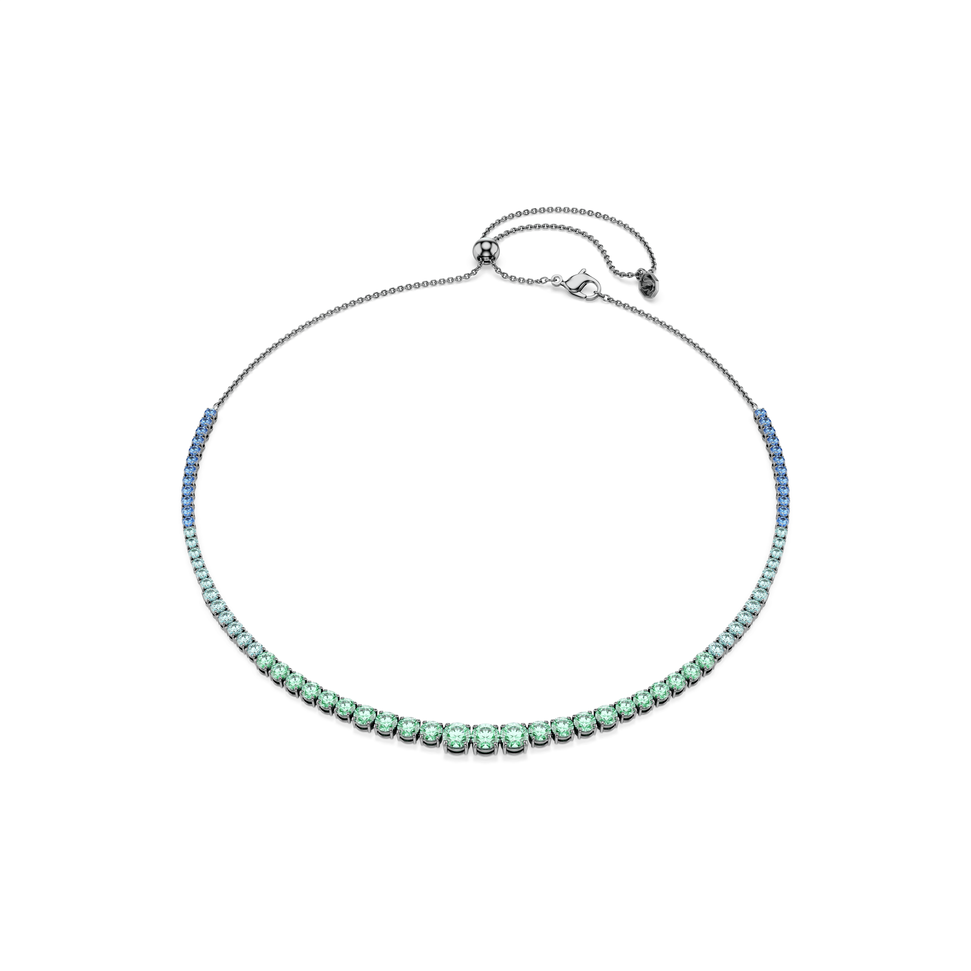 Swarovski Matrix necklace, Gradient of round cuts, Multicolored, Ruthenium plated — article 5751192