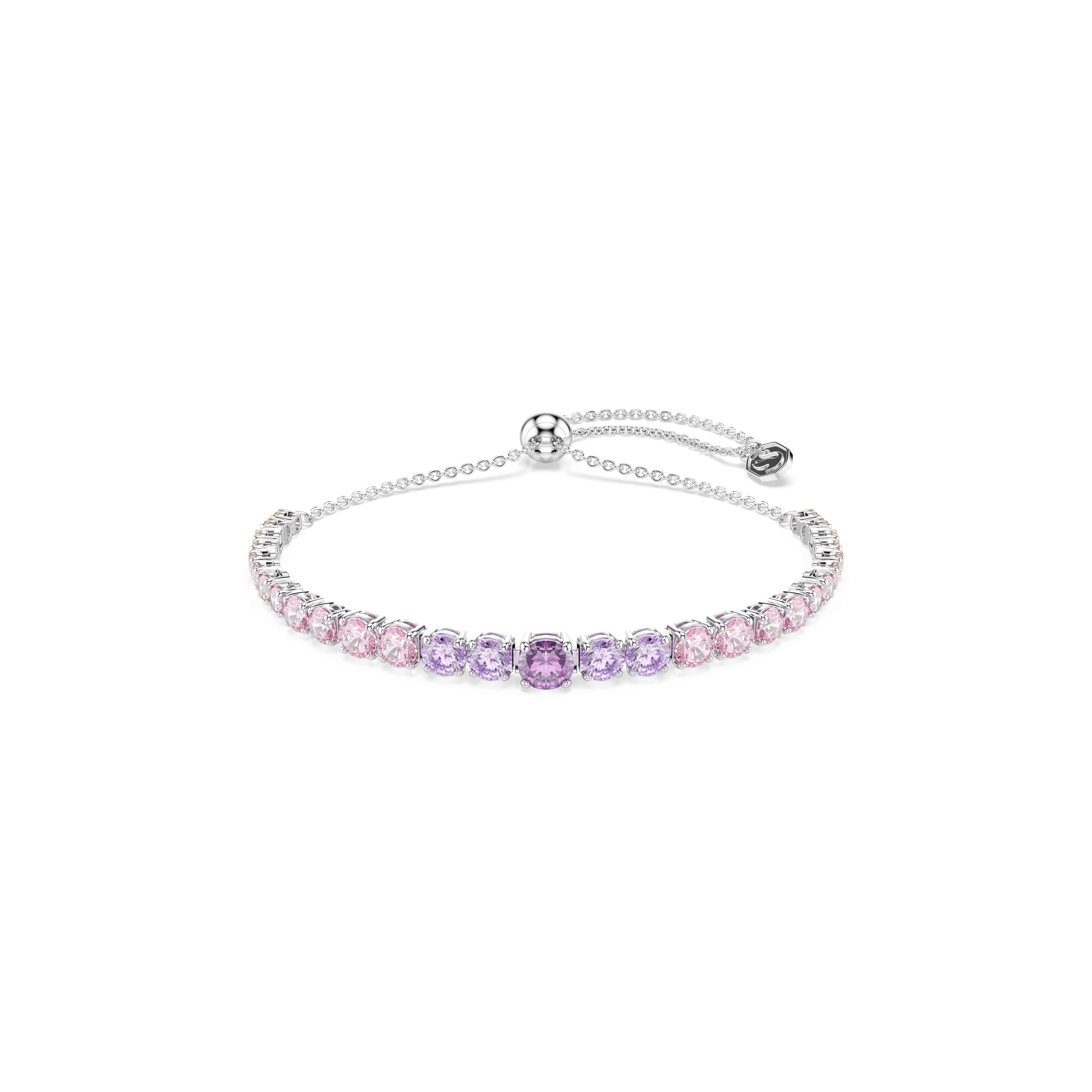 Swarovski Matrix bracelet, Gradient of round cuts, Multicolored, Rhodium plated — article 5751197