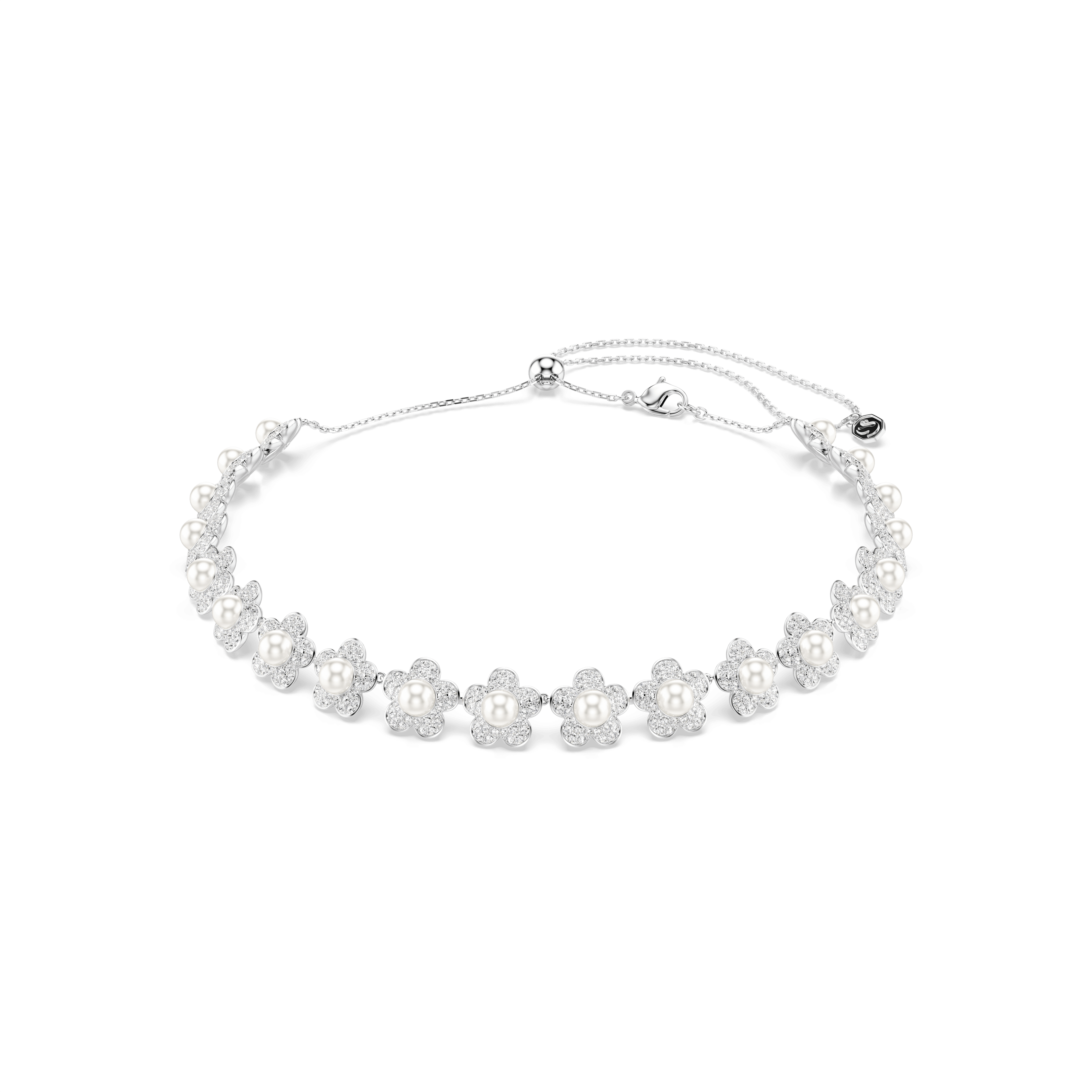 Swarovski Ariana Grande x Swarovski choker, Crystal pearl, Round cut, White, Rhodium plated — article 5751250