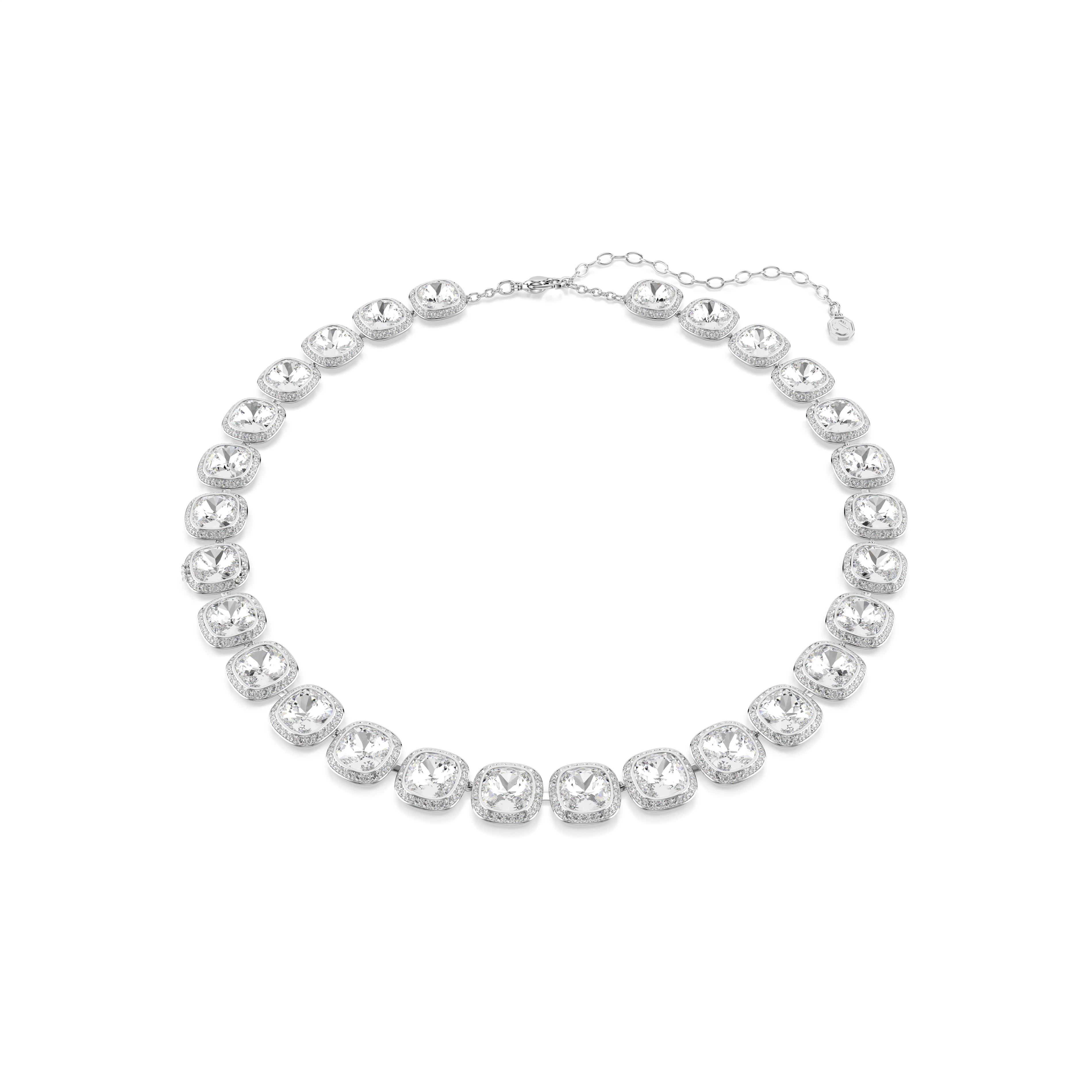 Swarovski Una Angelic necklace, Cushion cut, White, Rhodium plated — article 5751326