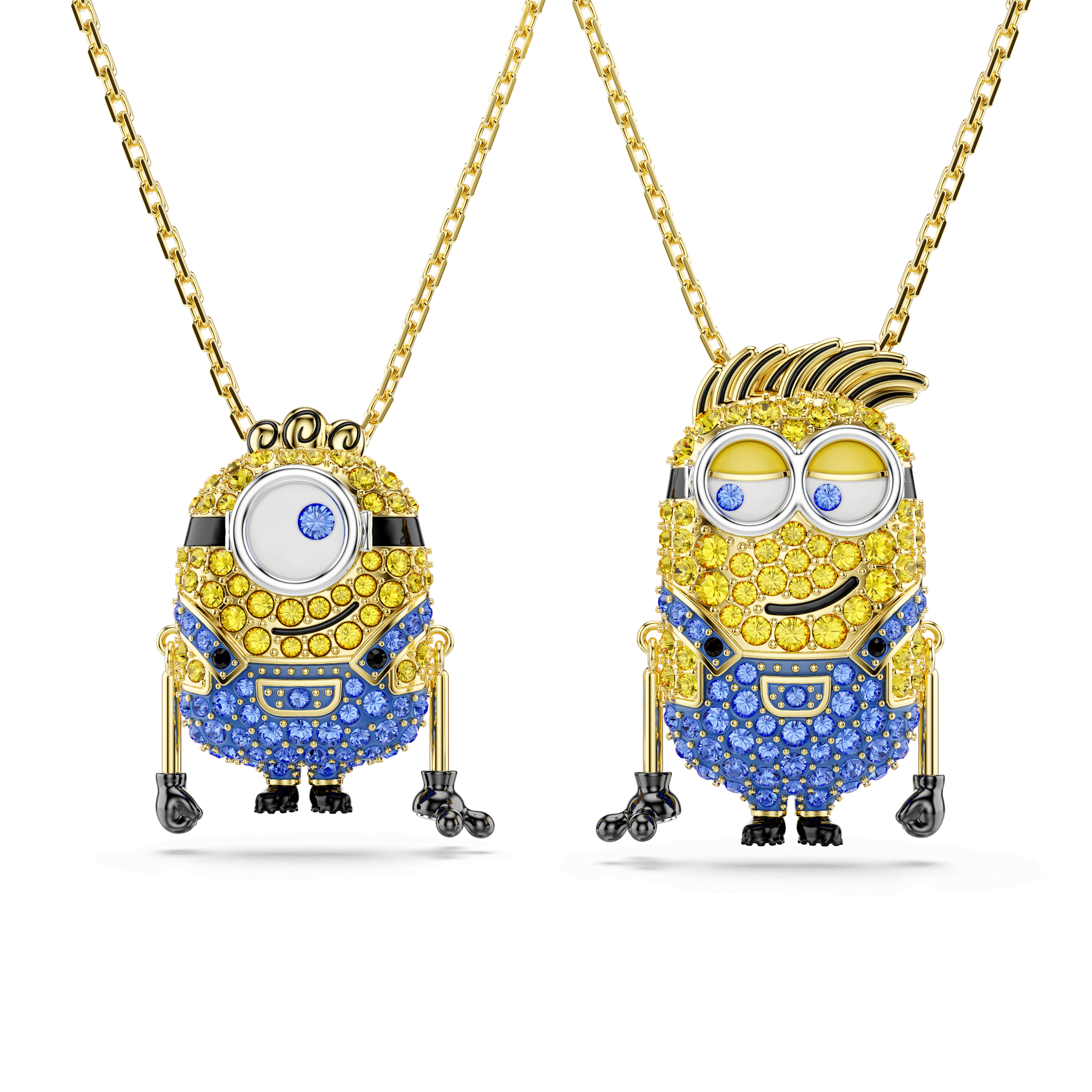 Swarovski Minions James and Henry set, Pavé, Multicolored, 18K gold finish — article 5751614