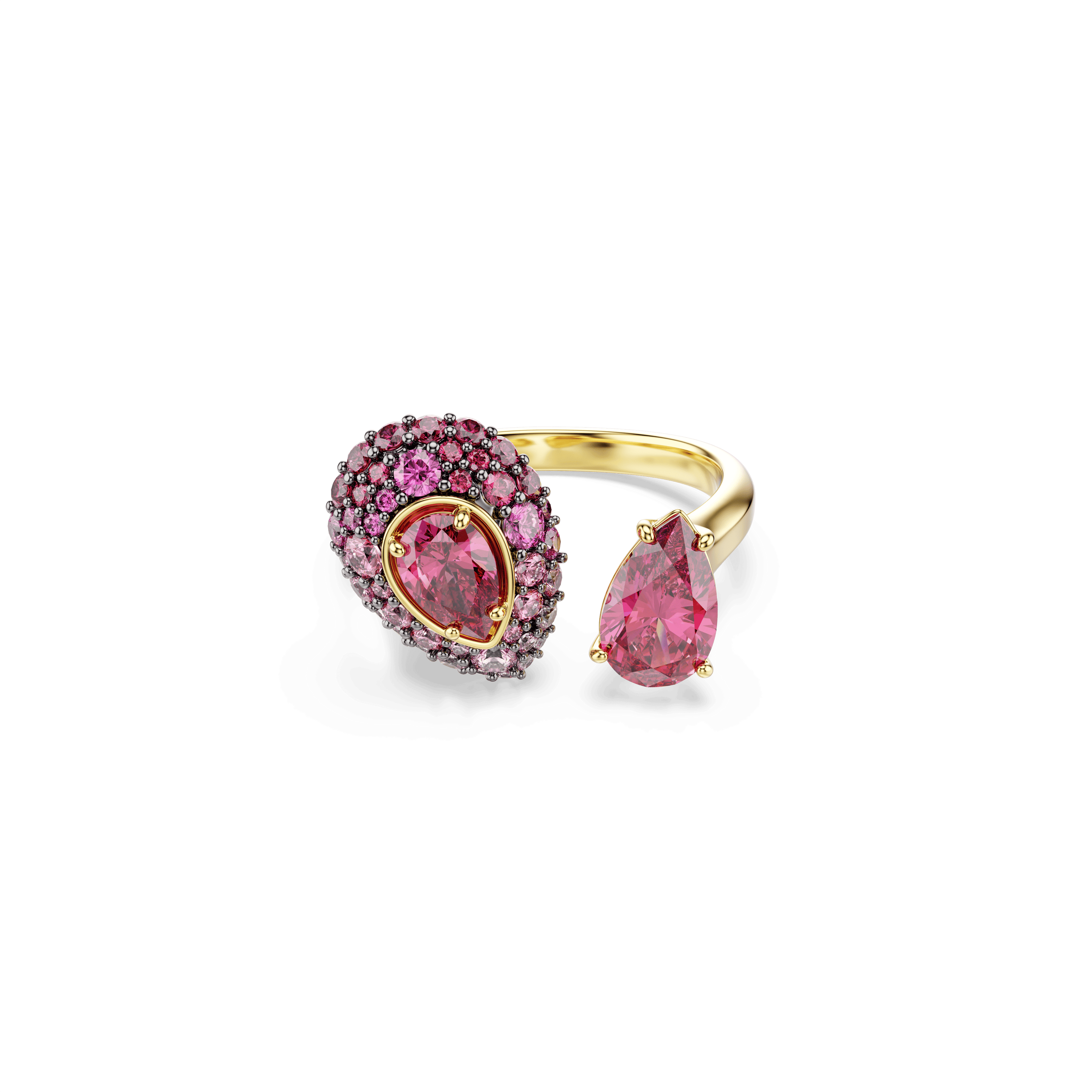 Swarovski Sublima cocktail ring, Pear cut, Red, 18K gold finish — article 5752897