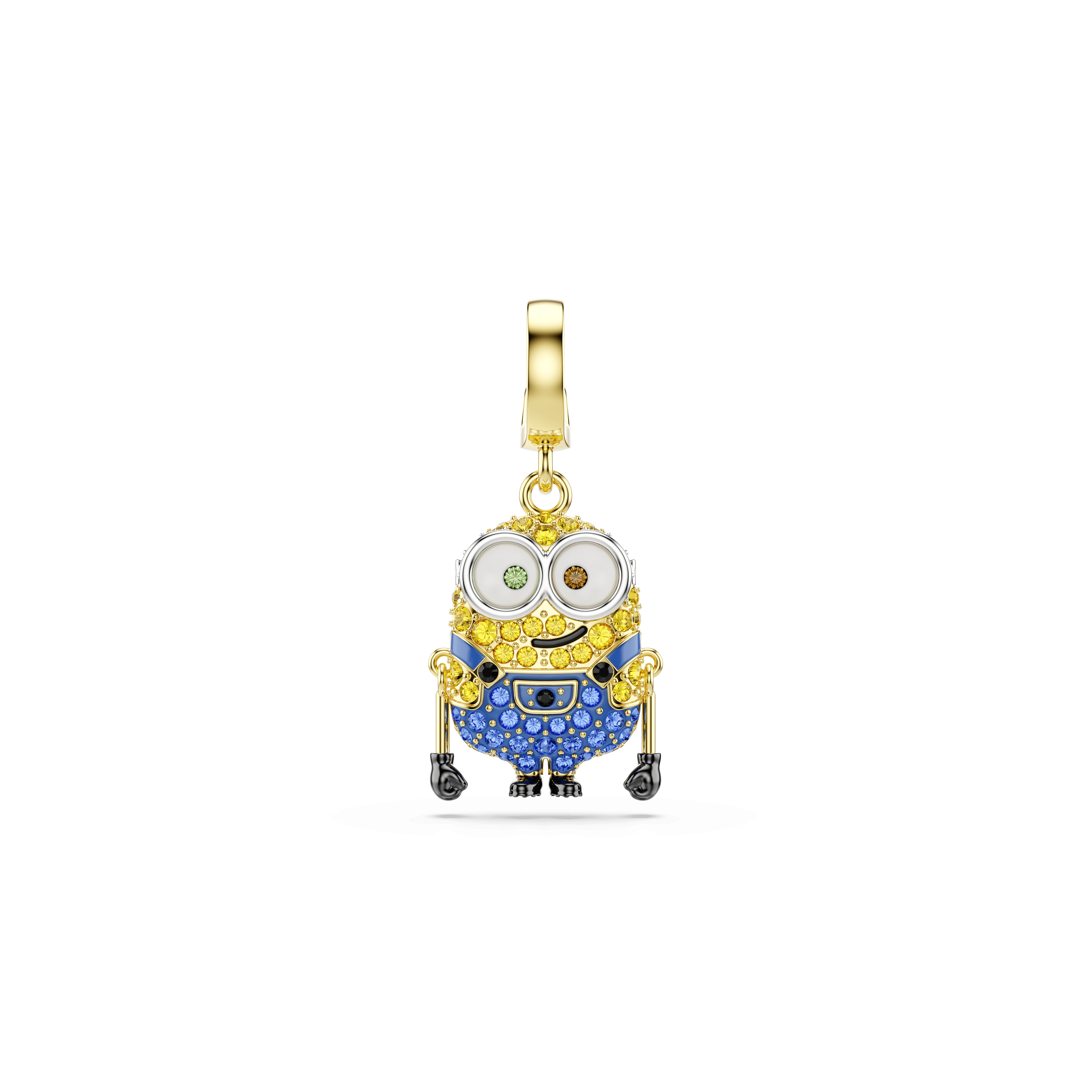 Swarovski Minions Bob charm, Pavé, Multicolored, 18K gold finish — article 5753016