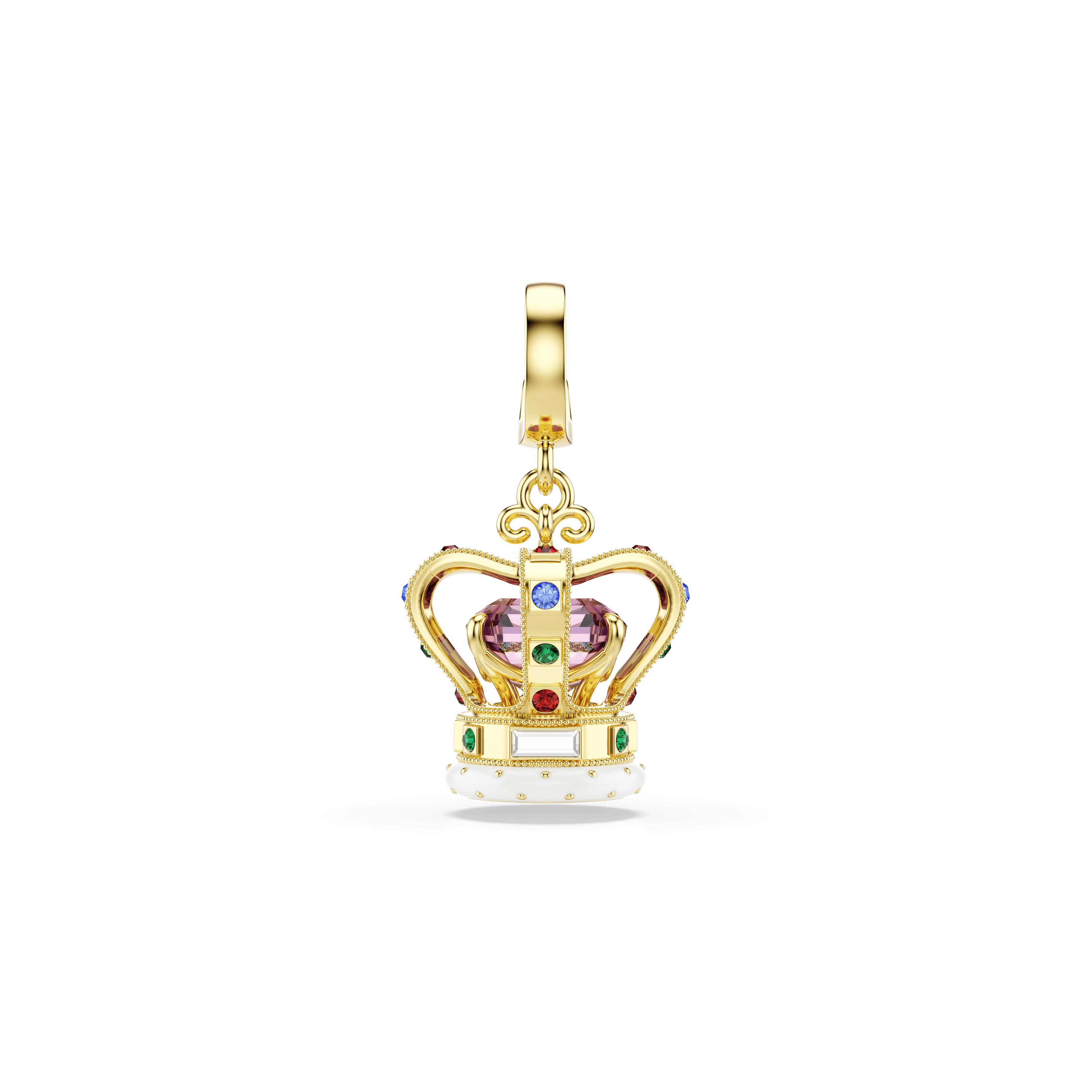 Swarovski Minions Crown charm, Mixed cuts, Multicolored, 18K gold finish — article 5753019
