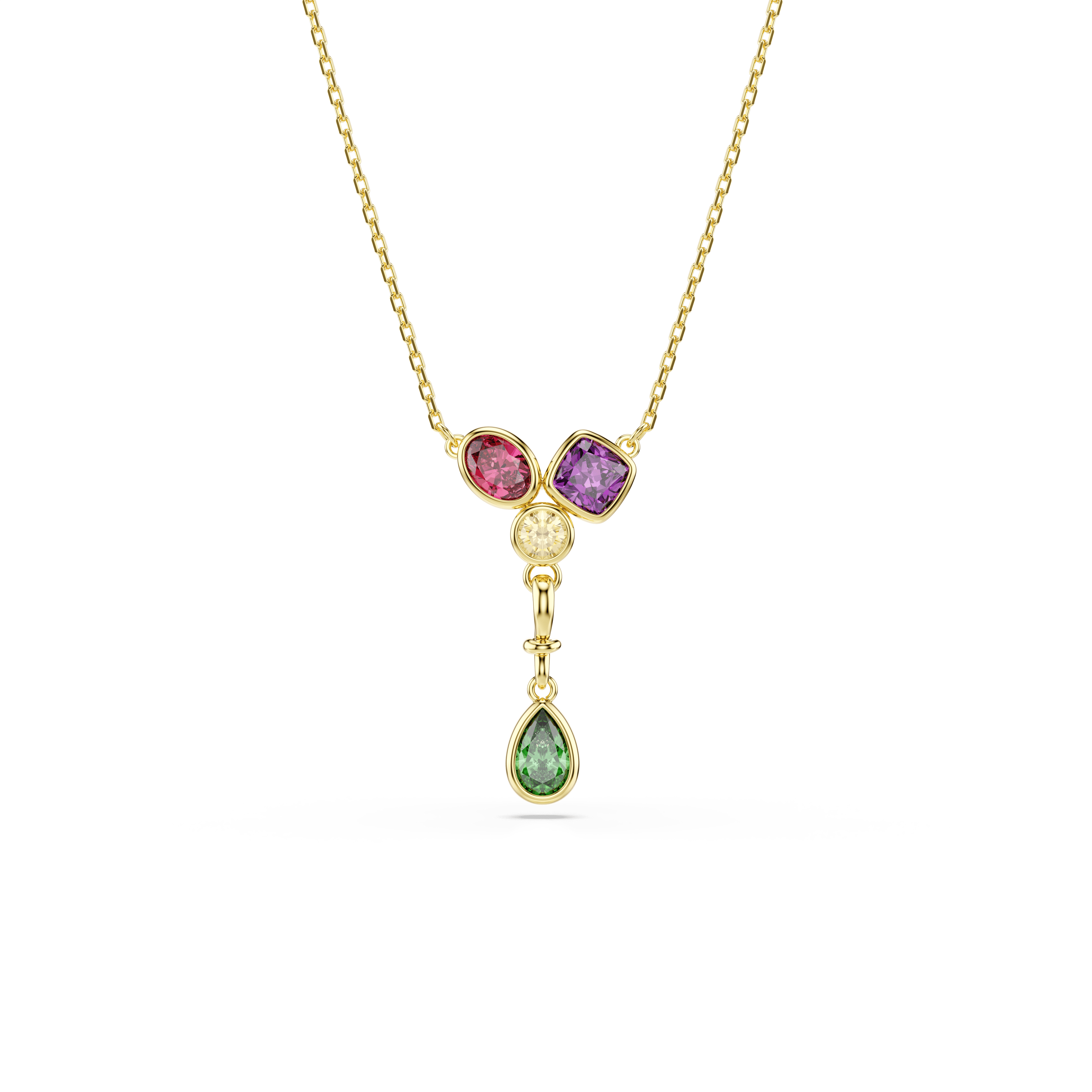 Swarovski Imber Y pendant, Mixed cuts, Multicolored, 18K gold finish — article 5753261