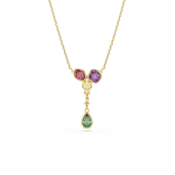 Imber Y pendant, Mixed cuts, Multicolored, 18K gold finish — article 5753261