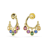 Imber hoop earrings, Mixed cuts, Multicolored, 18K gold finish — article 5753263
