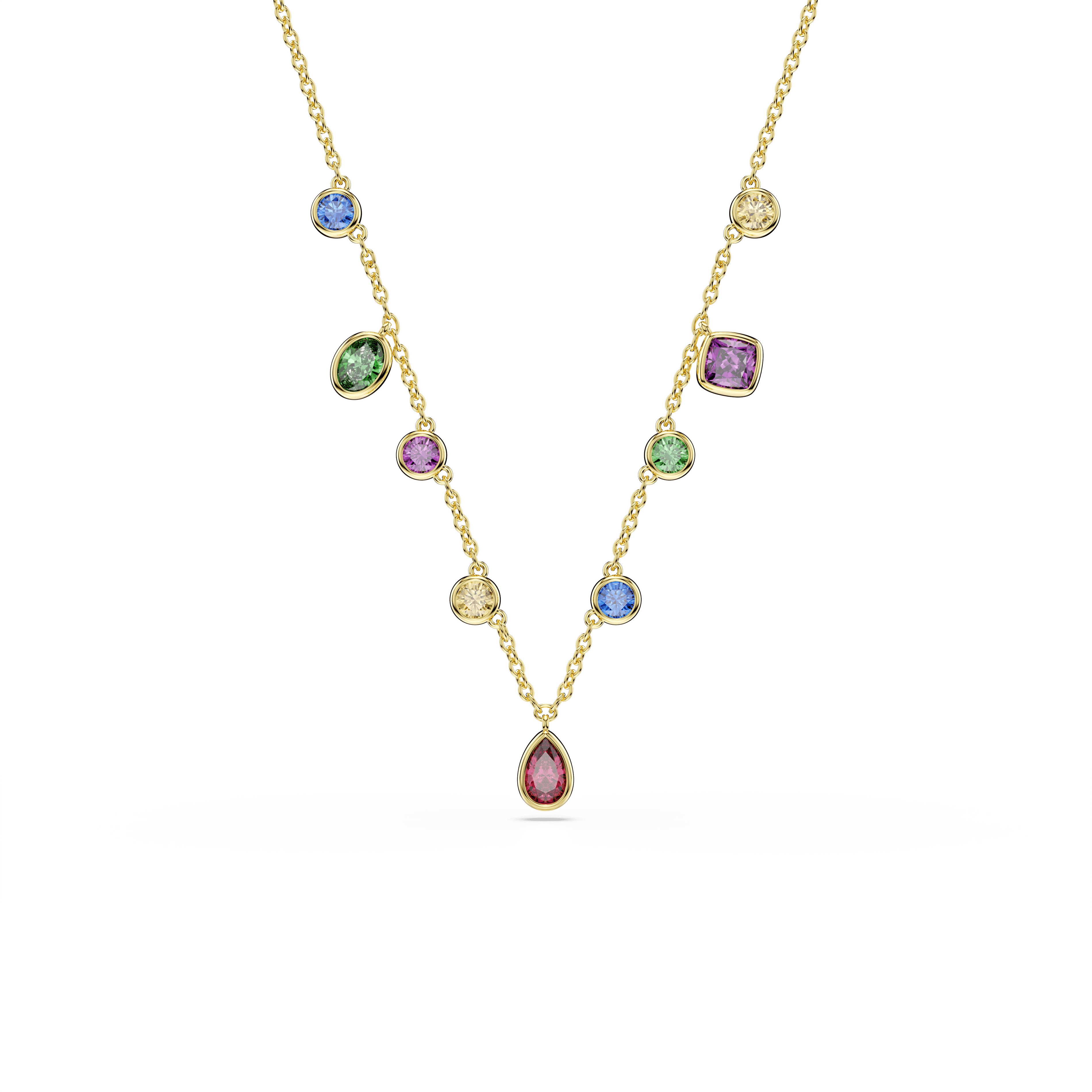 Swarovski Imber necklace, Mixed cuts, Multicolored, 18K gold finish — article 5753274