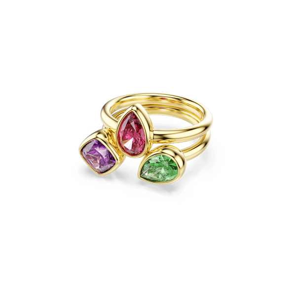 Imber cocktail ring, Set (2), Mixed cuts, Multicolored, 18K gold finish — article 5753276