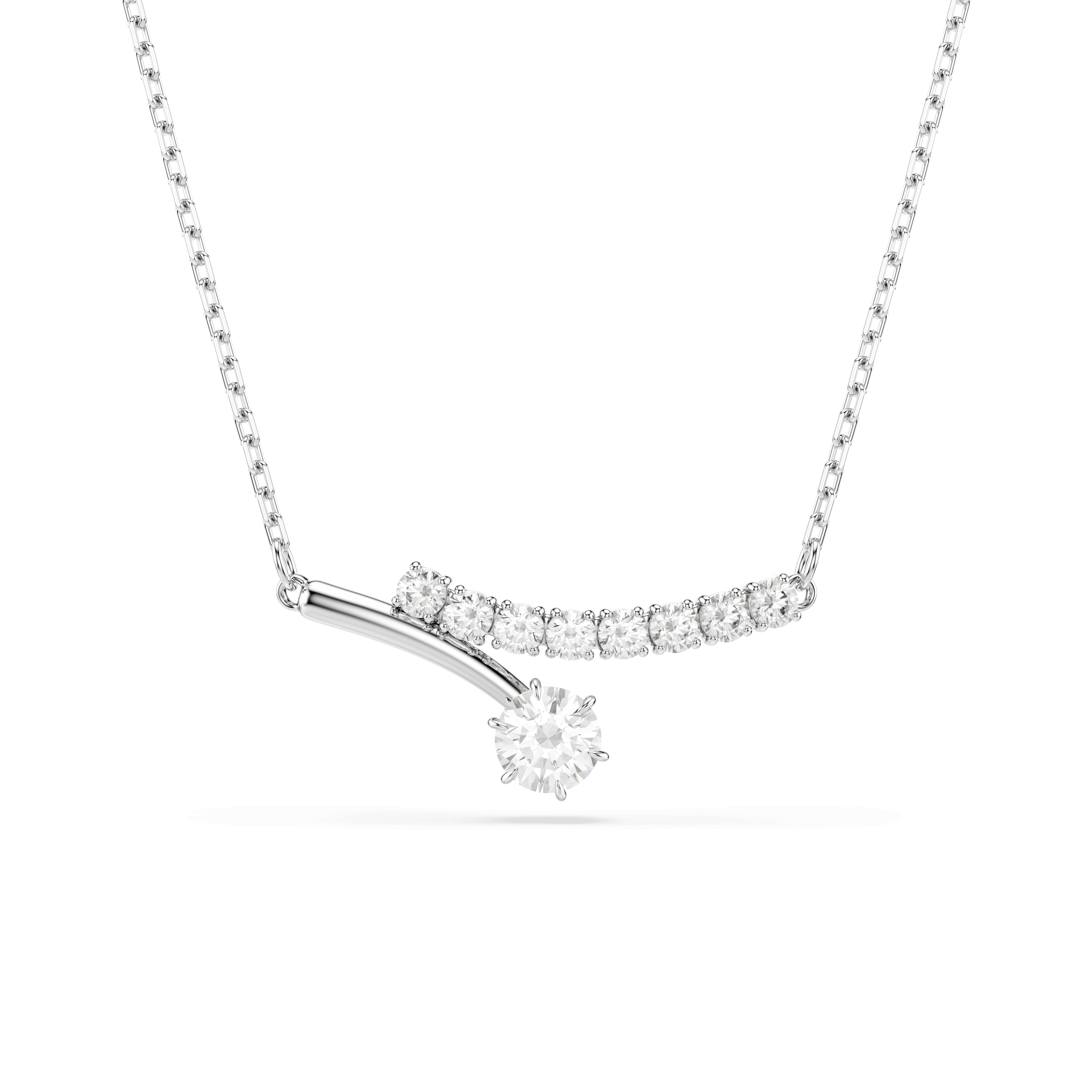 Swarovski Matrix necklace, Round cut, White, Rhodium plated — article 5753568