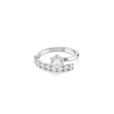 Matrix open ring, Round cut, White, Rhodium plated — article 5753575