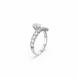 Matrix open ring, Round cut, White, Rhodium plated — article 5753575