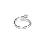 Matrix open ring, Round cut, White, Rhodium plated — article 5753576