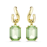 Millenia drop earrings, Octagon cut, Green, 18K gold finish — article 5756151