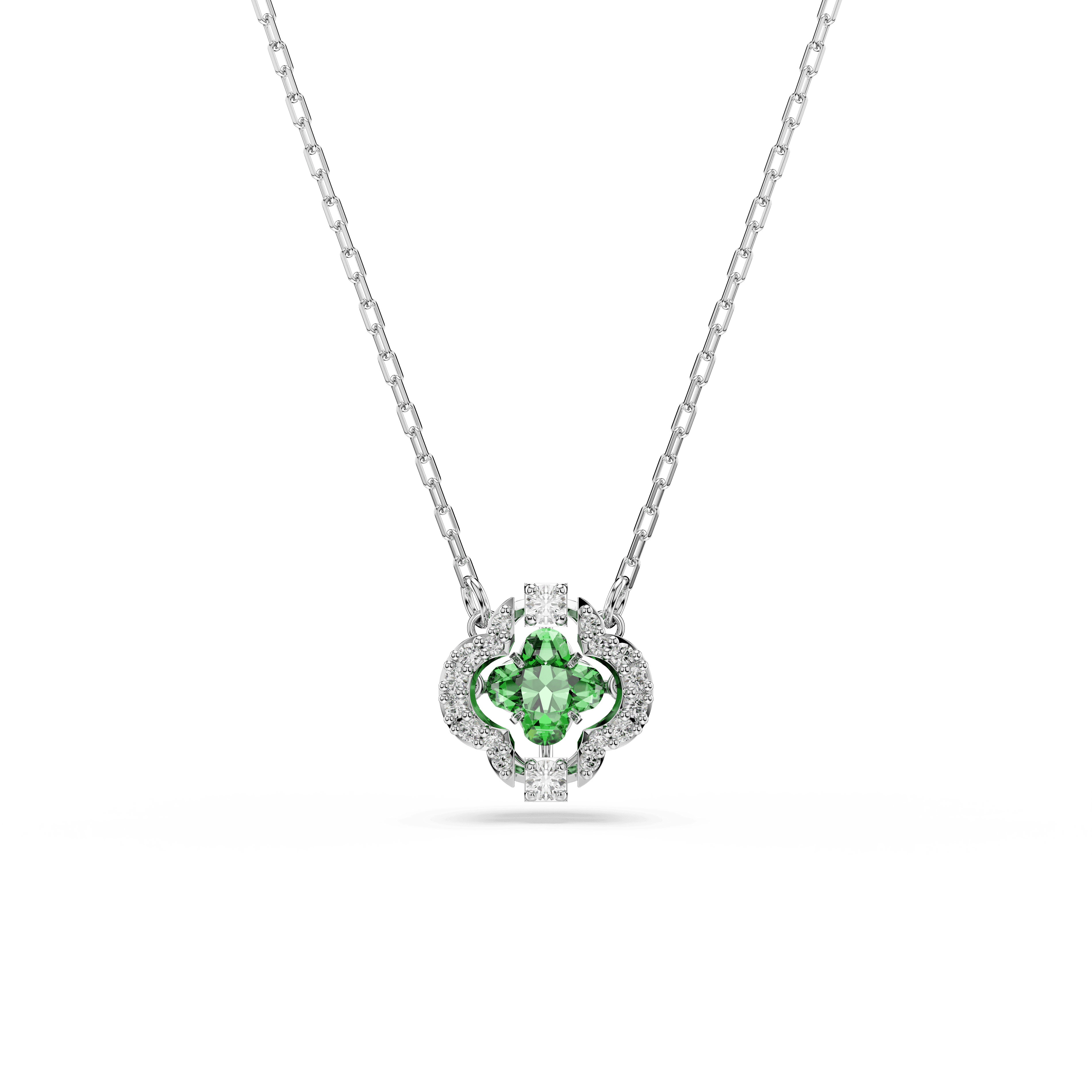 Swarovski Una Angelic pendant, Mixed cuts, Green, Rhodium plated — article 5757785