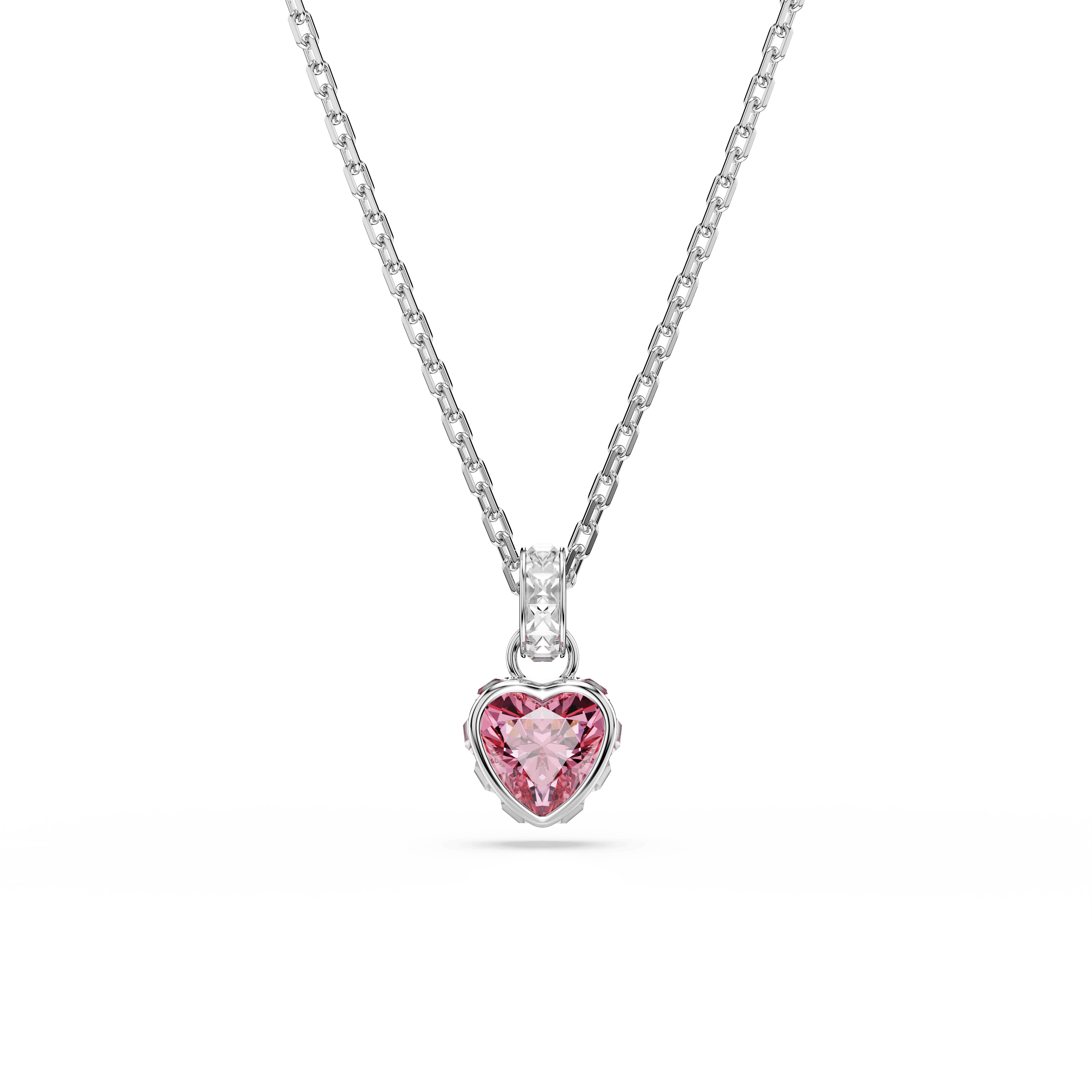 Swarovski Chroma pendant, Mixed cuts, Pink, Rhodium plated — article 5757789