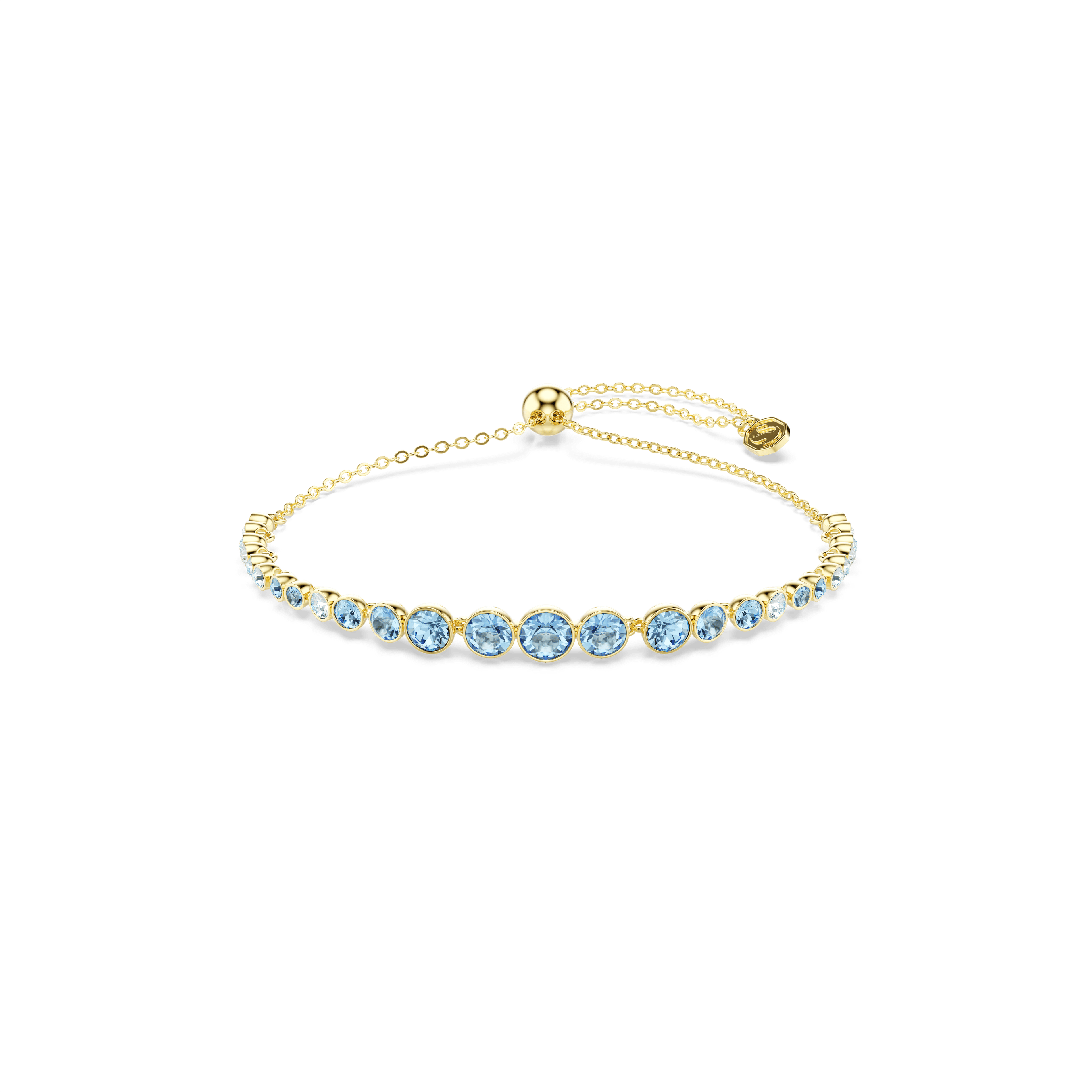Swarovski Imber bracelet, Round cut, Blue, 18K gold finish — article 5757824