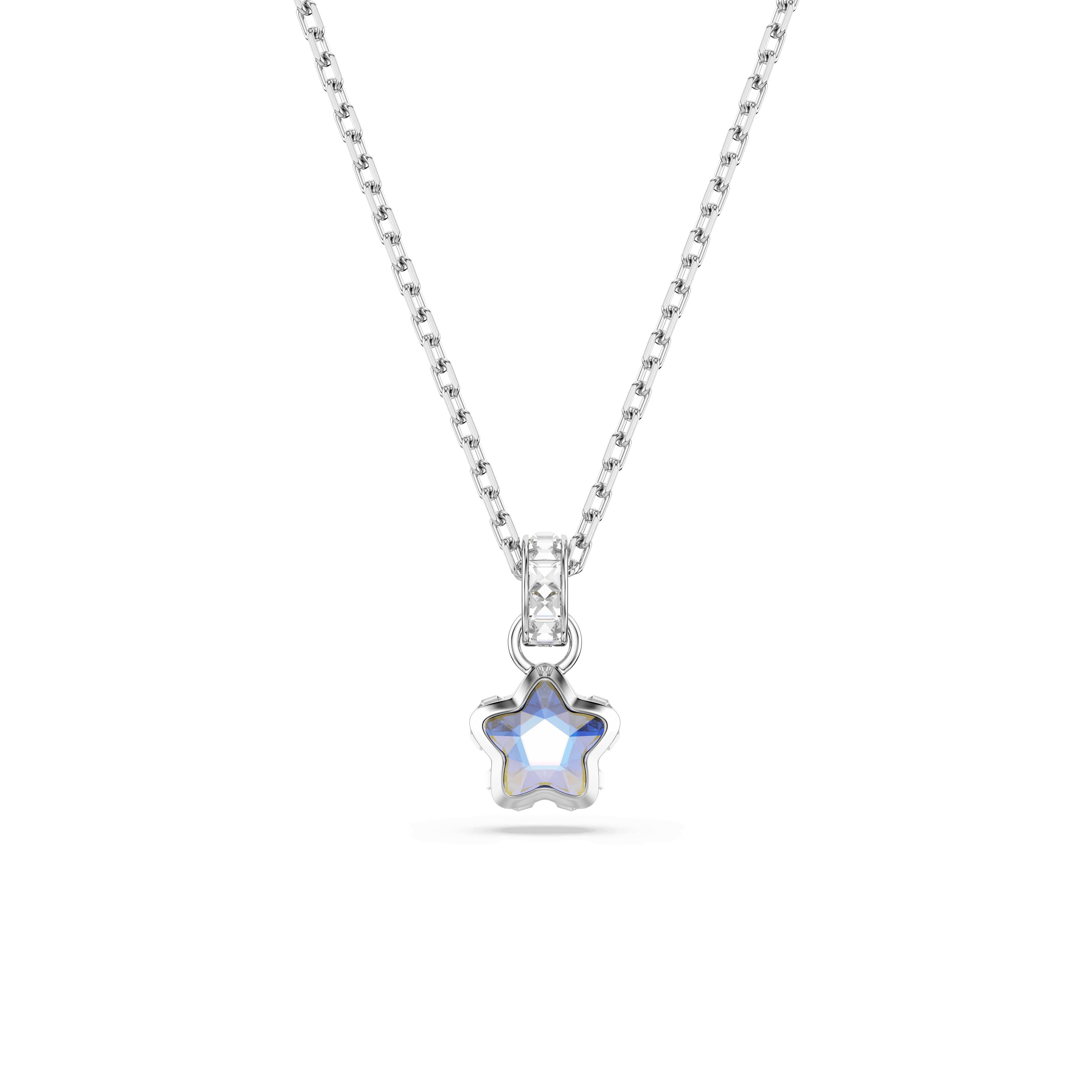 Swarovski Chroma pendant, Mixed cuts, Star, White, Rhodium plated — article 5759678