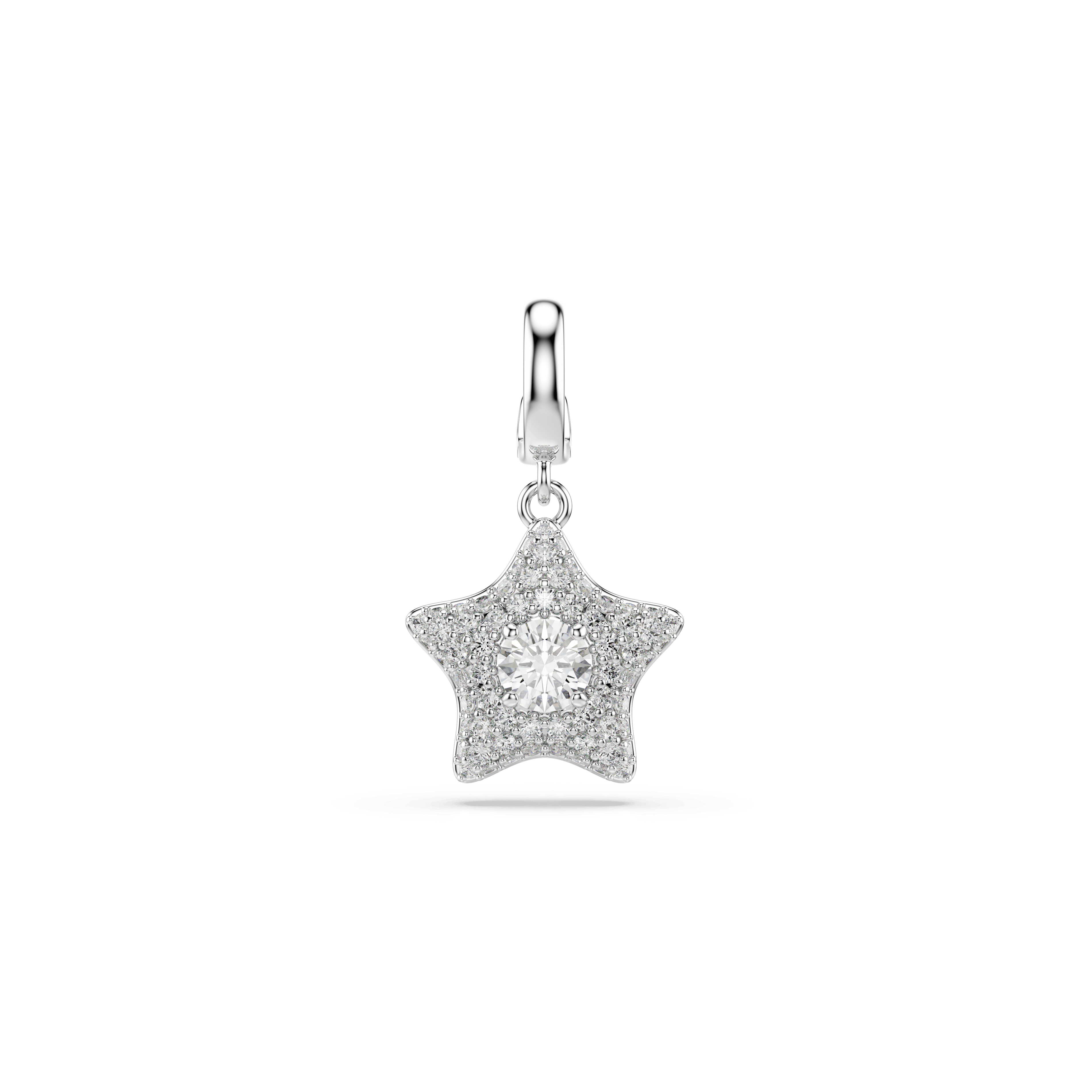 Swarovski Sublima charm, Round cut, Star, White, Rhodium plated — article 5760562