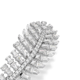 Vienna brooch, Mixed cuts, Feather, White, Rhodium plated — article 5760564