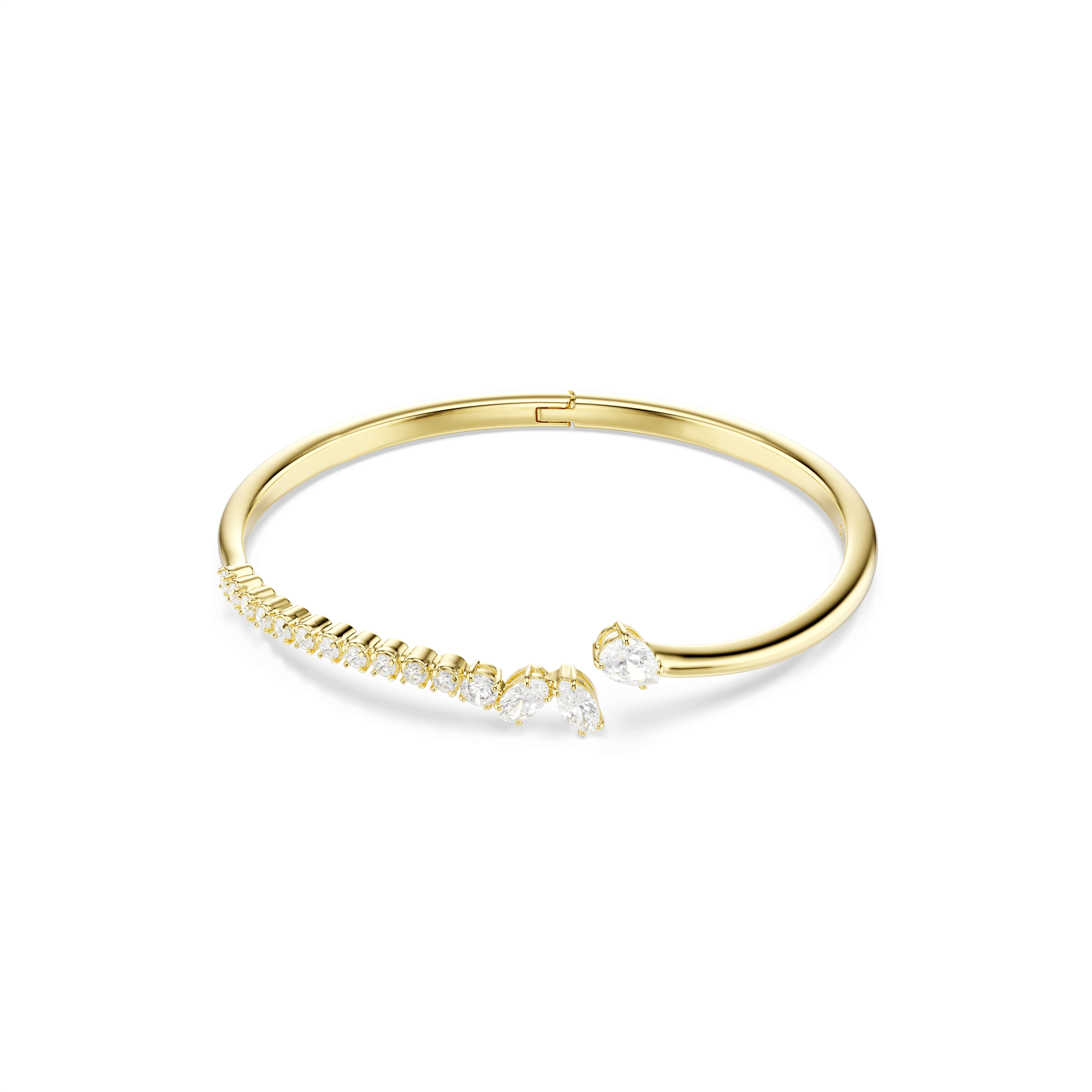 Swarovski Mesmera bangle, Mixed cuts, White, 18K gold finish — article 5761638