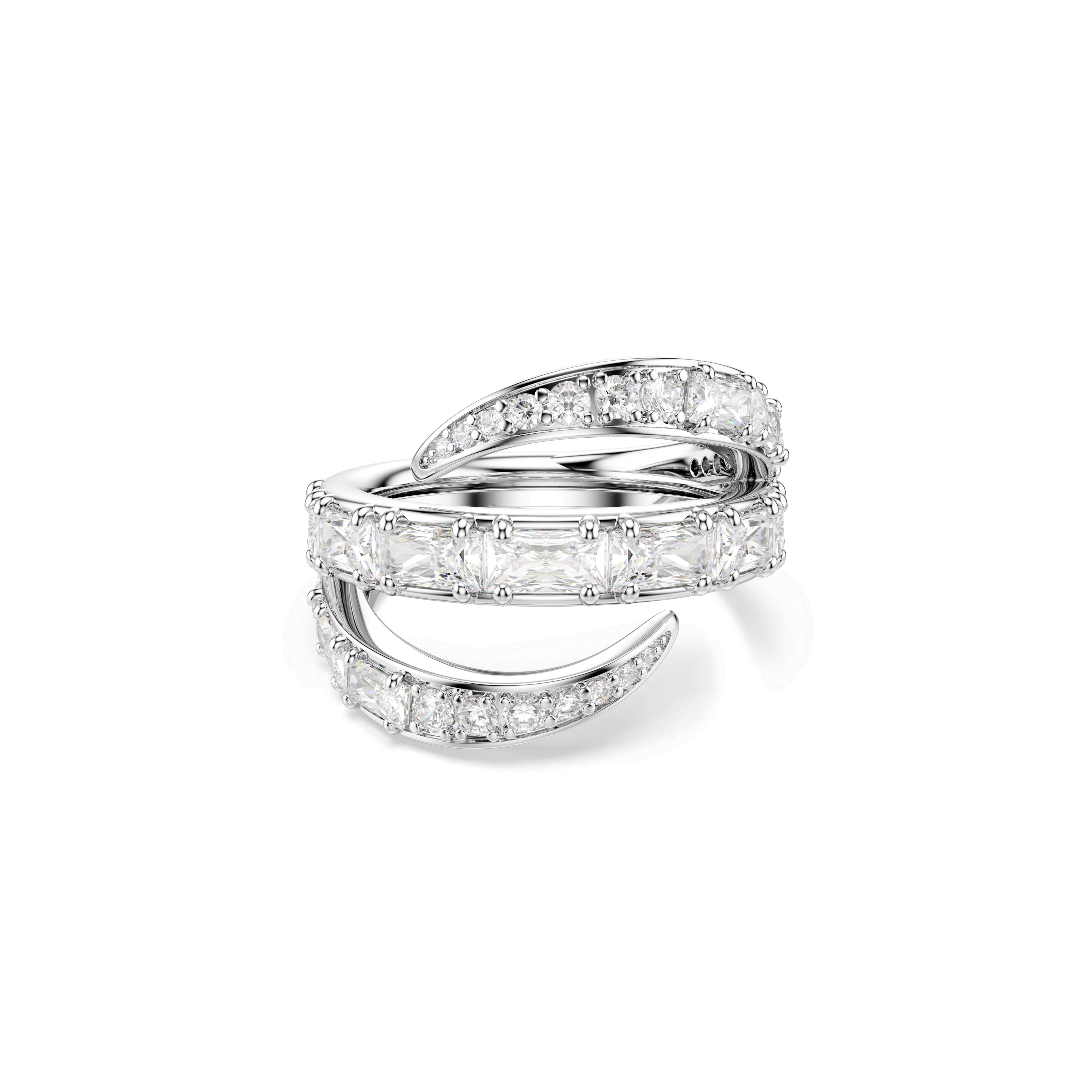 Swarovski Vienna ring, Mixed cuts, Swan, White, Rhodium plated — article 5762204