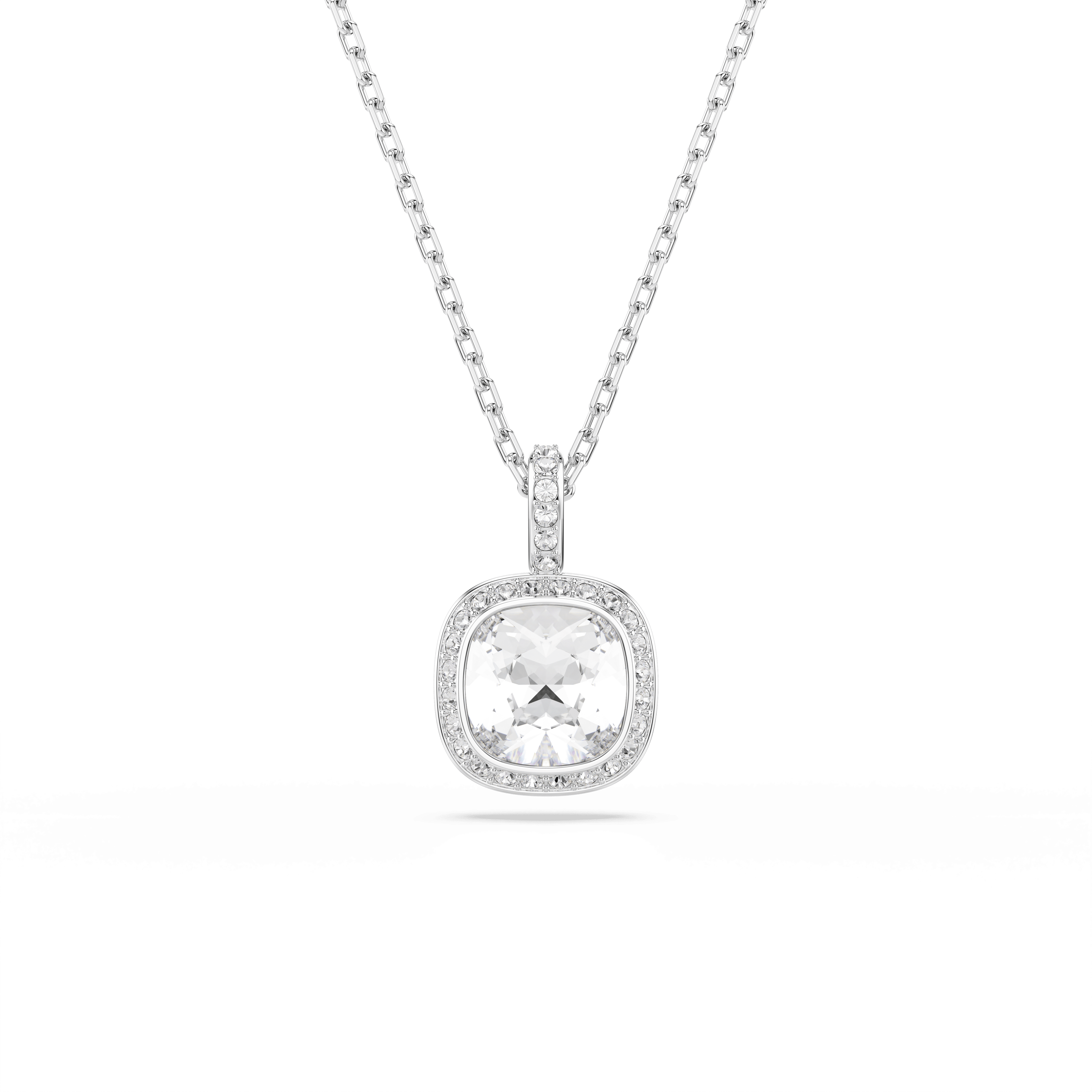 Swarovski Una Angelic pendant, Cushion cut, White, Rhodium plated — article 5762648