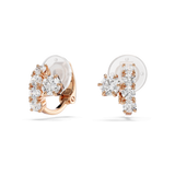Matrix clip earrings, Round cut, White, 18K rose gold finish — article 5763822
