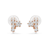 Matrix clip earrings, Round cut, White, 18K rose gold finish — article 5763822