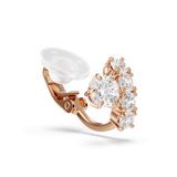 Matrix clip earrings, Round cut, White, 18K rose gold finish — article 5763822