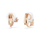 Matrix clip earrings, Round cut, White, 18K rose gold finish — article 5763822