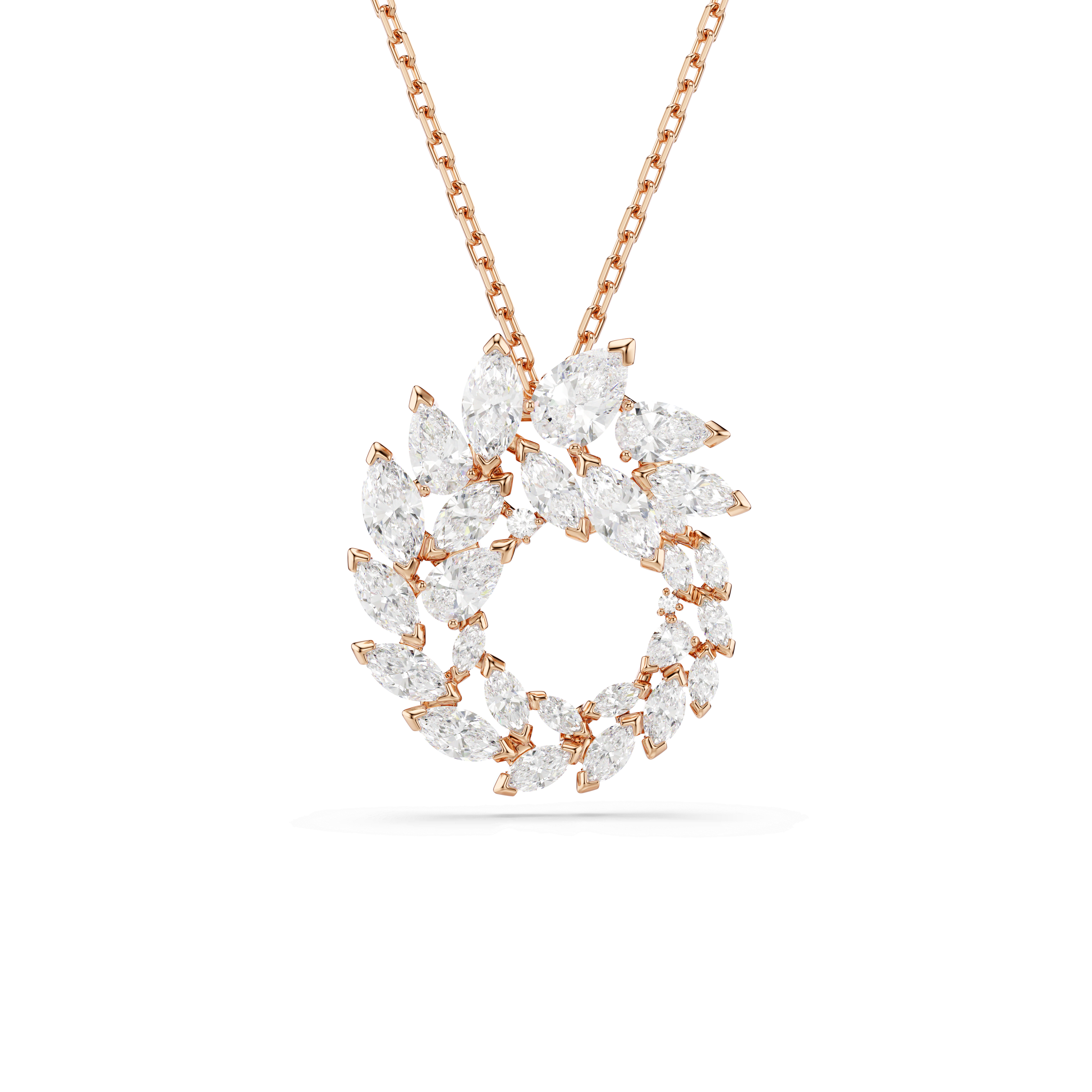 Swarovski Mesmera pendant, Marquise cut, White, 18K rose gold finish — article 5764188