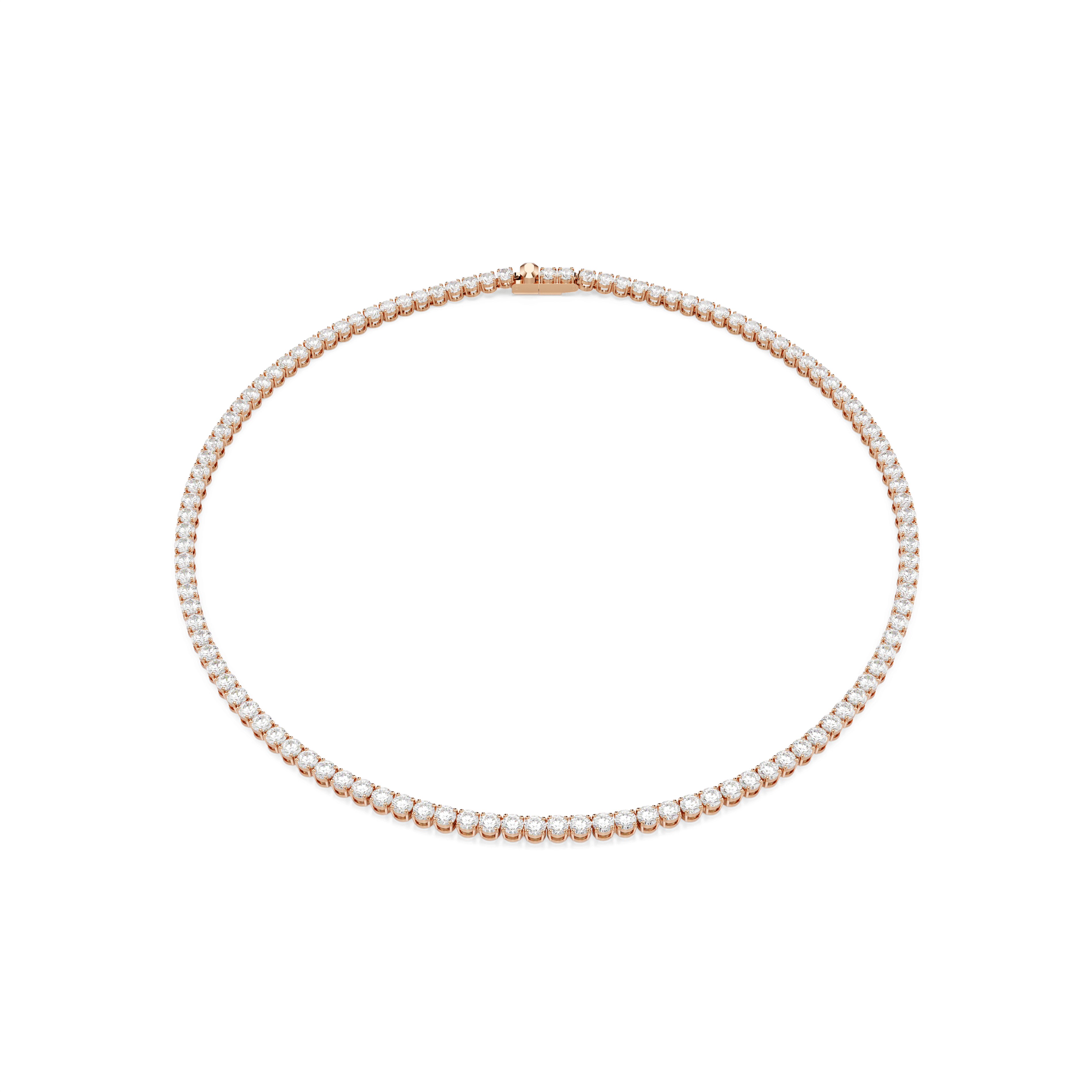 Swarovski Matrix Tennis necklace, Round cut, White, 18K rose gold finish — article 5764194