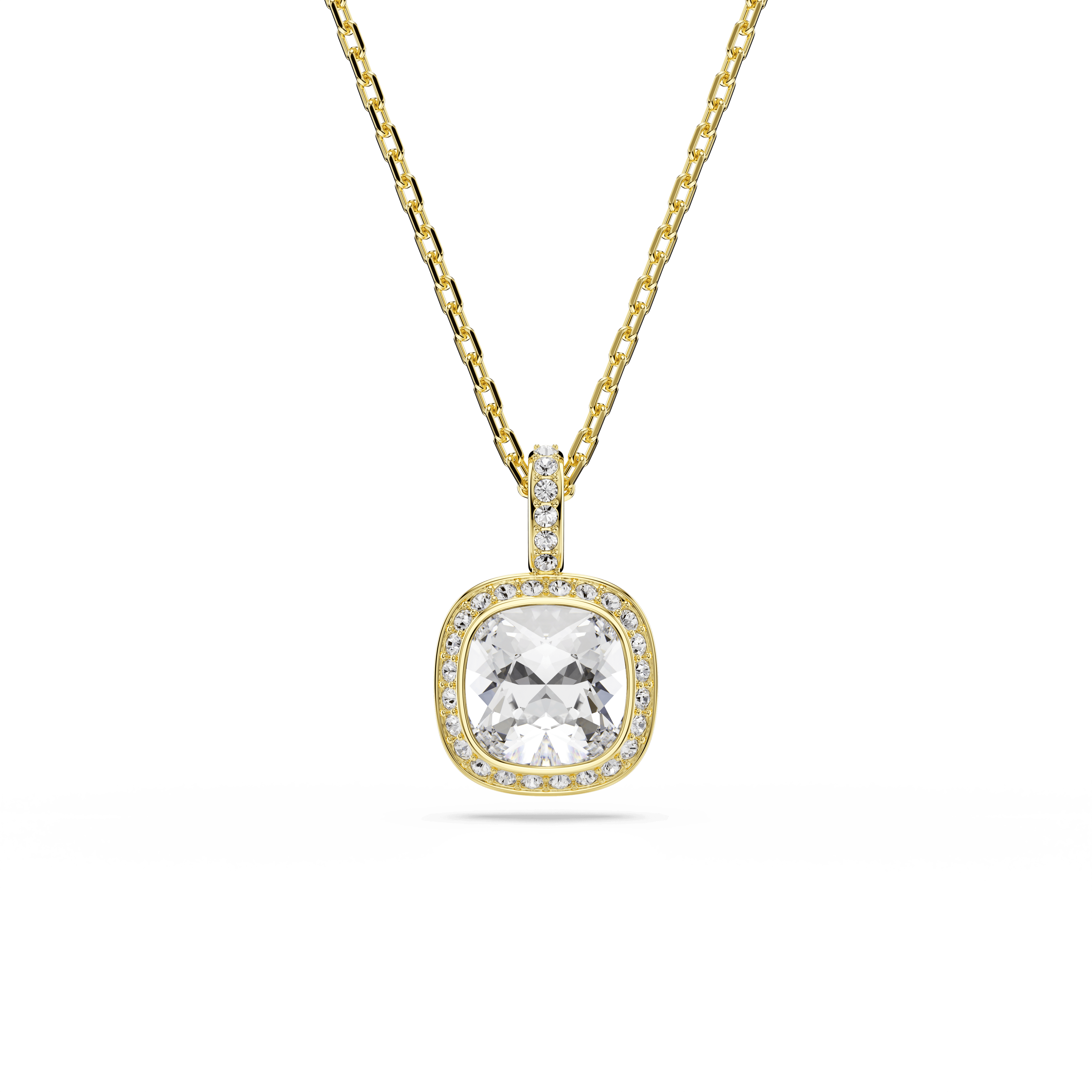 Swarovski Una Angelic pendant, Cushion cut, White, 18K gold finish — article 5764761