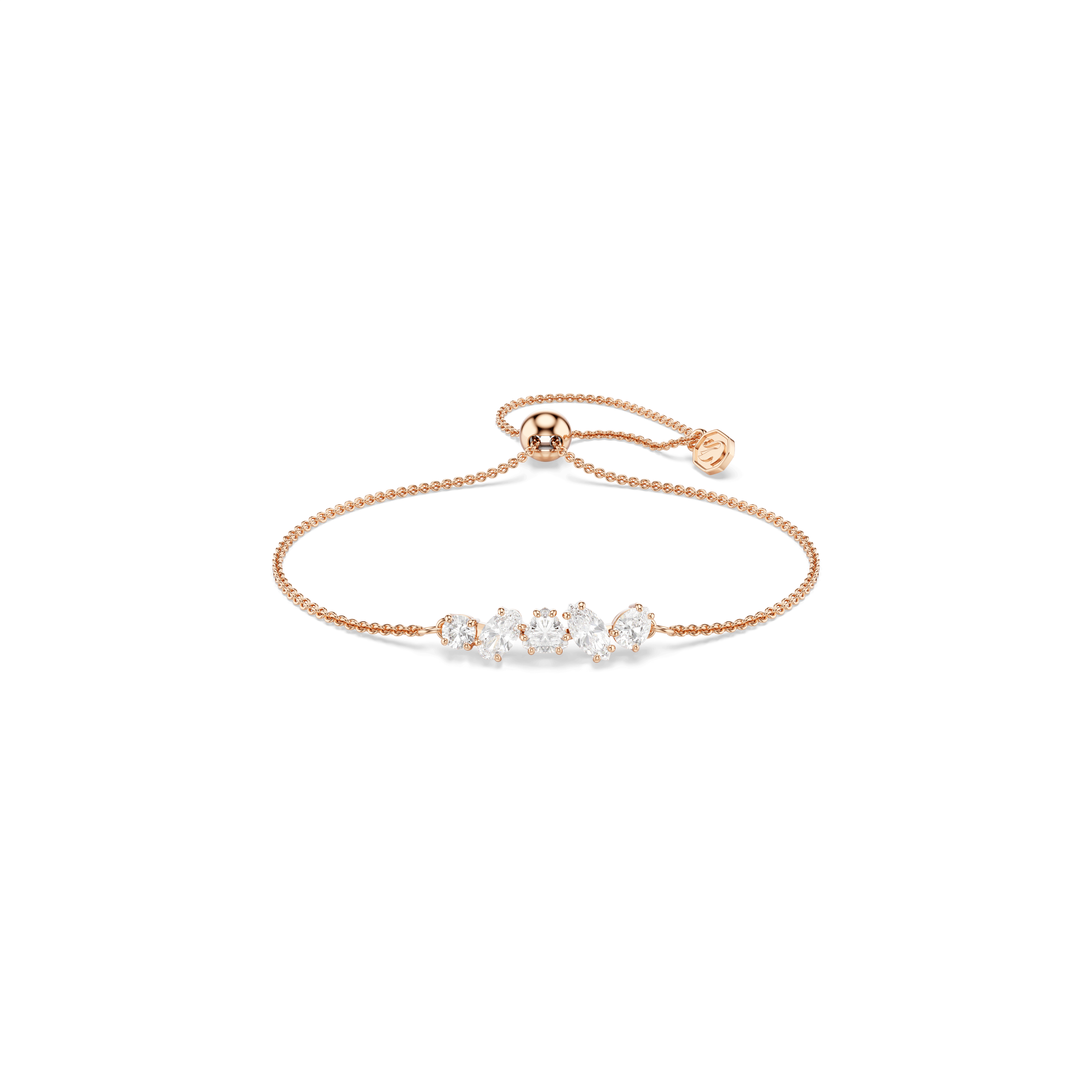 Swarovski Mesmera bracelet, Mixed cuts, White, 18K rose gold finish — article 5764801