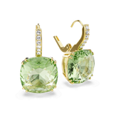 Millenia drop earrings, Cushion cut, Green, 18K gold finish — article 5765088