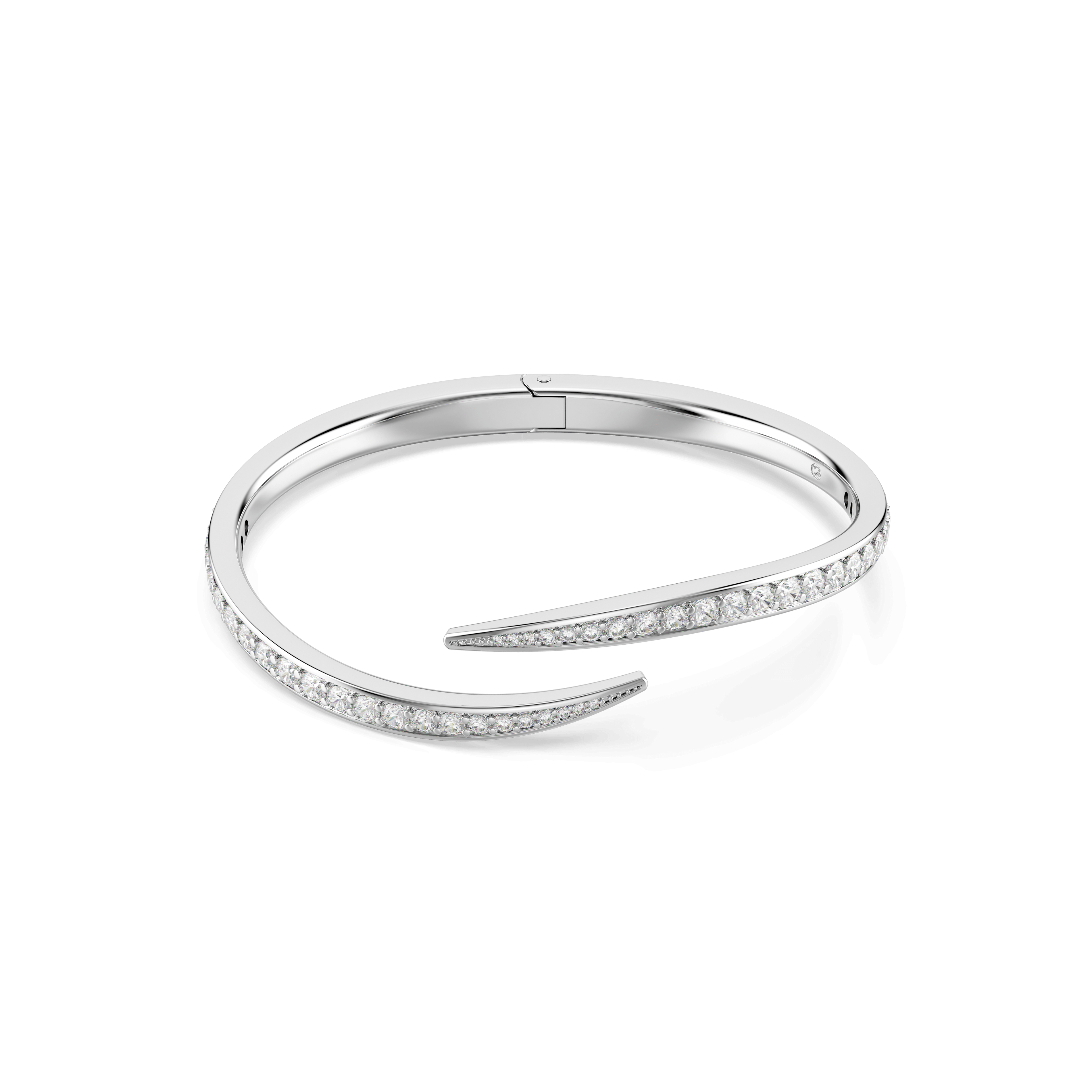 Swarovski Vienna bangle, Round cut, Swan, White, Rhodium plated — article 5765321