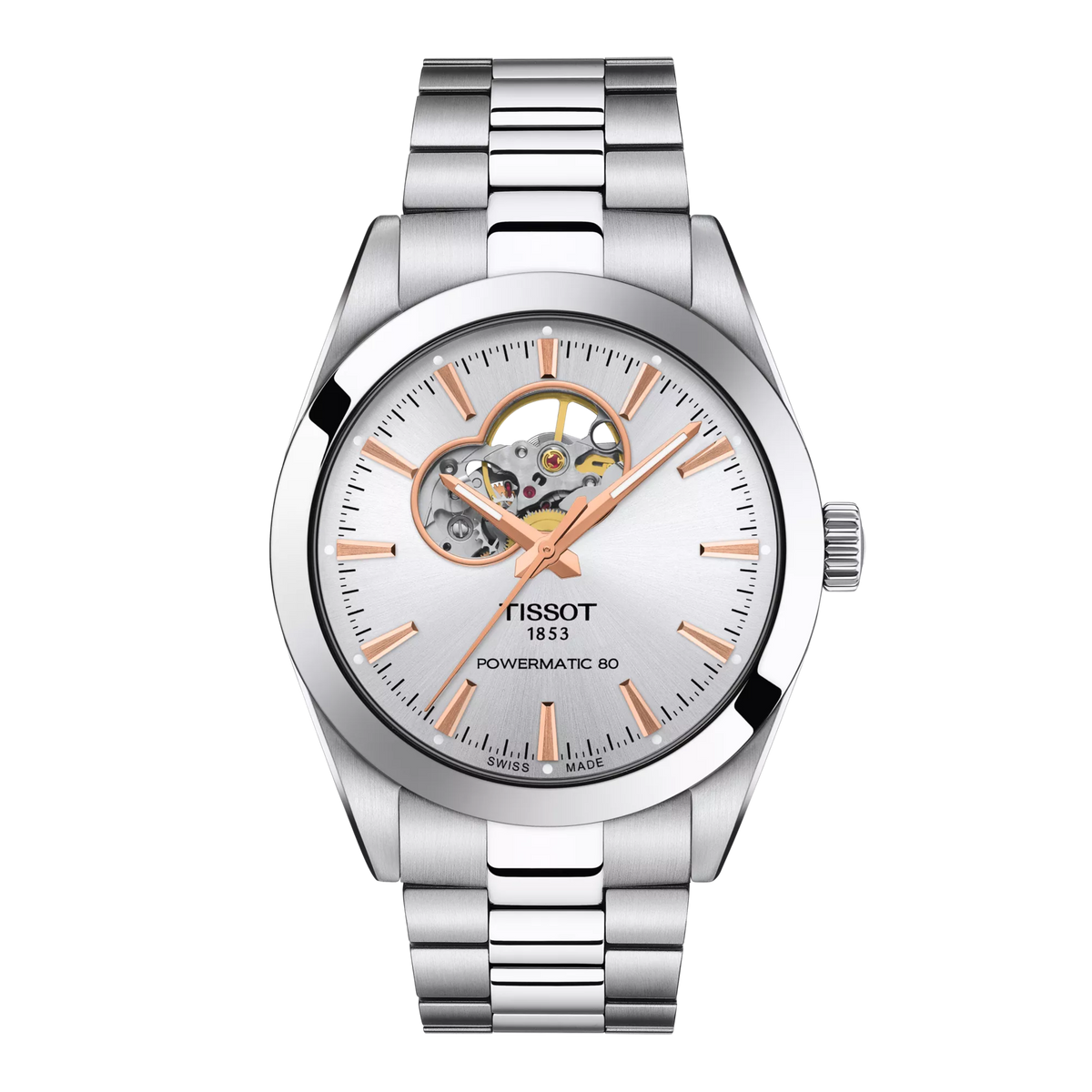 Tissot Gentleman Open Heart 40mm T127.407.11.031.01 — detail view
