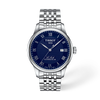 Blue dial · Grey bracelet