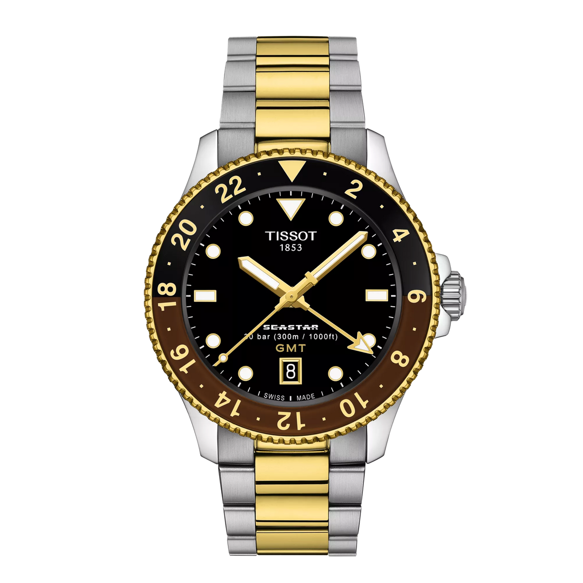 Tissot Seastar 1000 GMT 40mm T120.852.22.051.00 — detail view