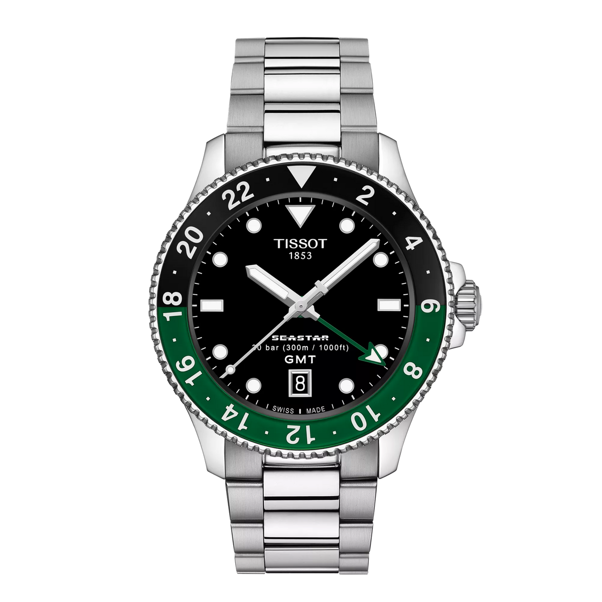 Tissot Seastar 1000 GMT 40mm T120.852.11.051.00 — detail view