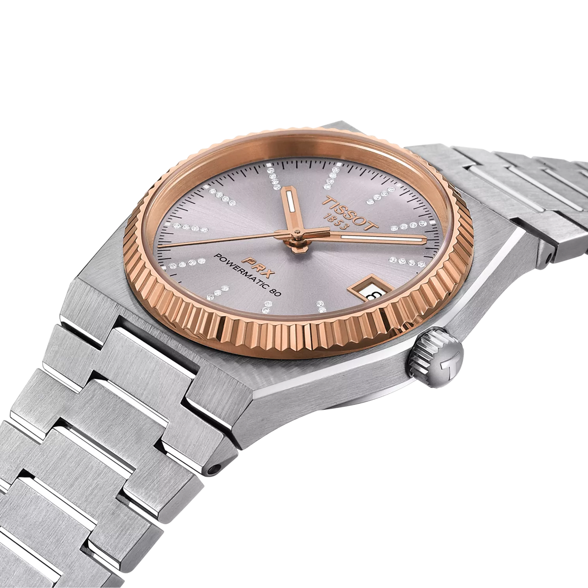 Tissot PRX Gold 35mm T931.207.41.336.00 — detail view